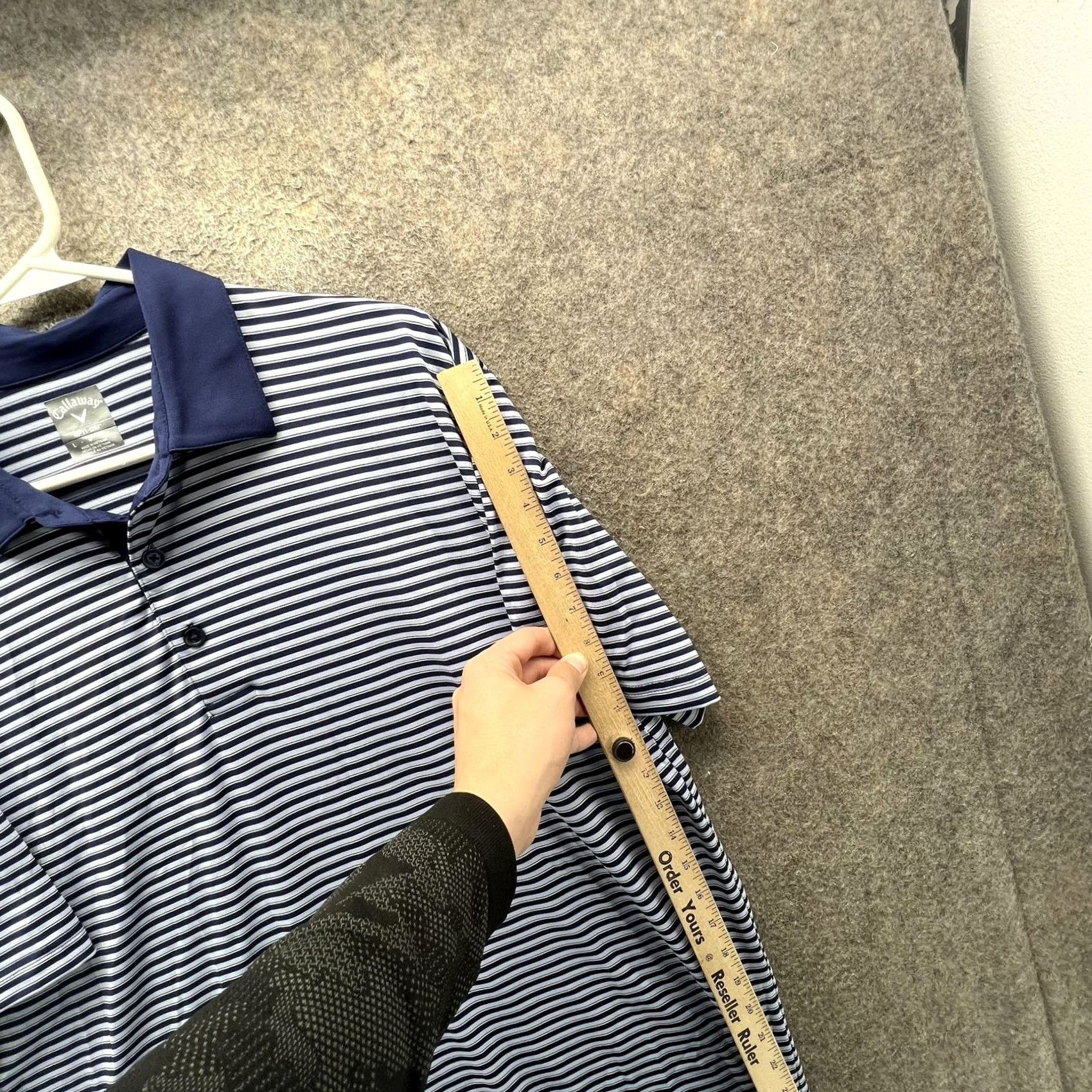 Callaway Callaway Opti-Dri Polo Shirt Mens Large Blue Stripe Golf Short Sleeve Embroidered St Andrews Country Club Navy White Polo Shirt Size US L / EU 52-54 / 3 - 7 Thumbnail