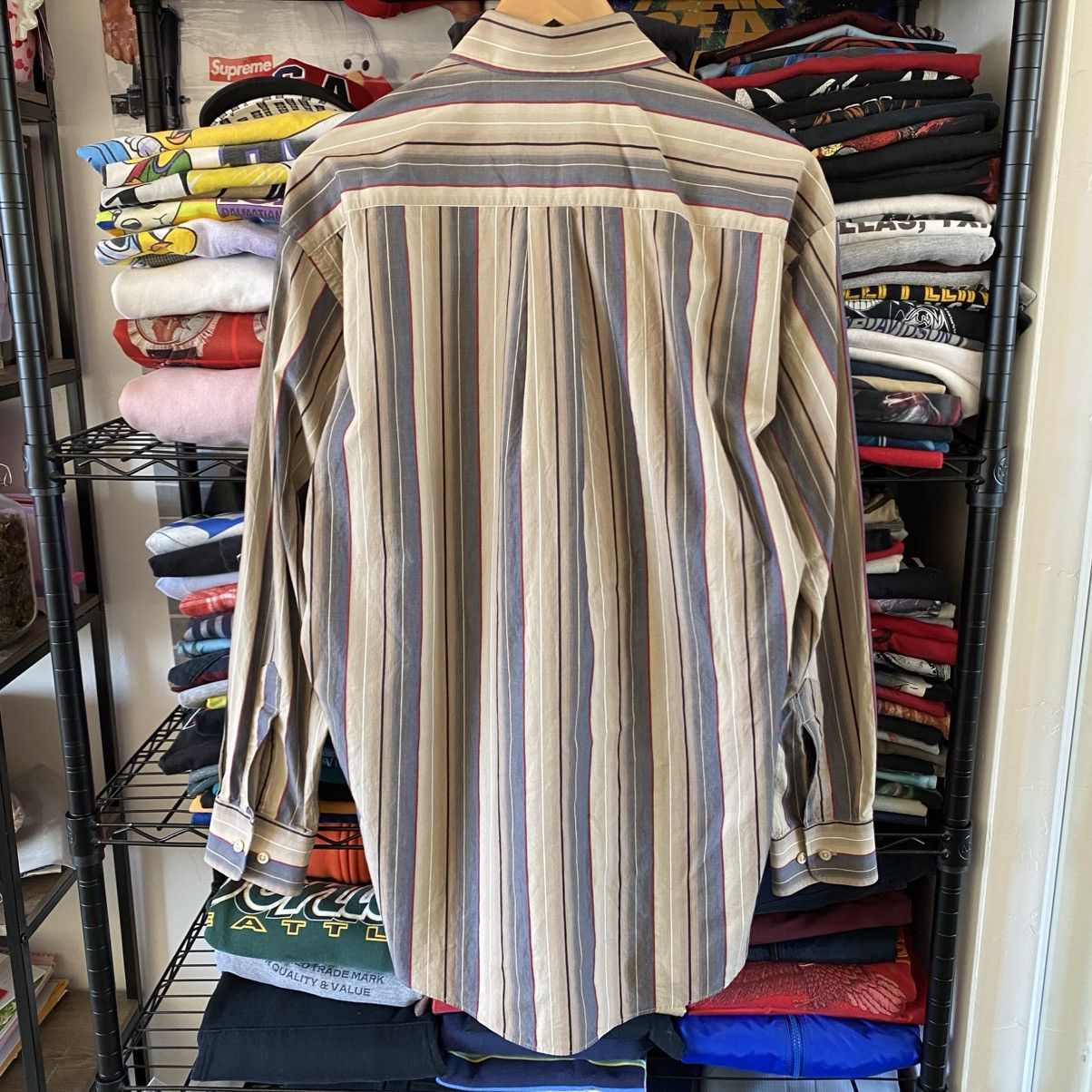 Burberry Vintage Burberry Stripe Button Up Shirt Long Sleeve 1990s Size US L / EU 52-54 / 3 - 6 Thumbnail