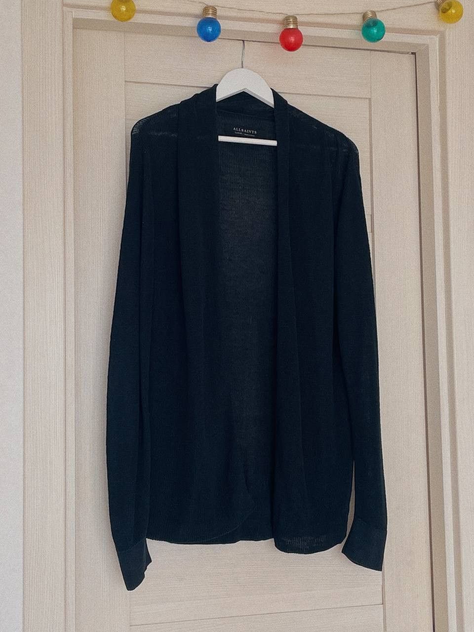 Allsaints AllSaints Cardigan Blue Linen Open Front Size US L / EU 52-54 / 3 - 4 Thumbnail