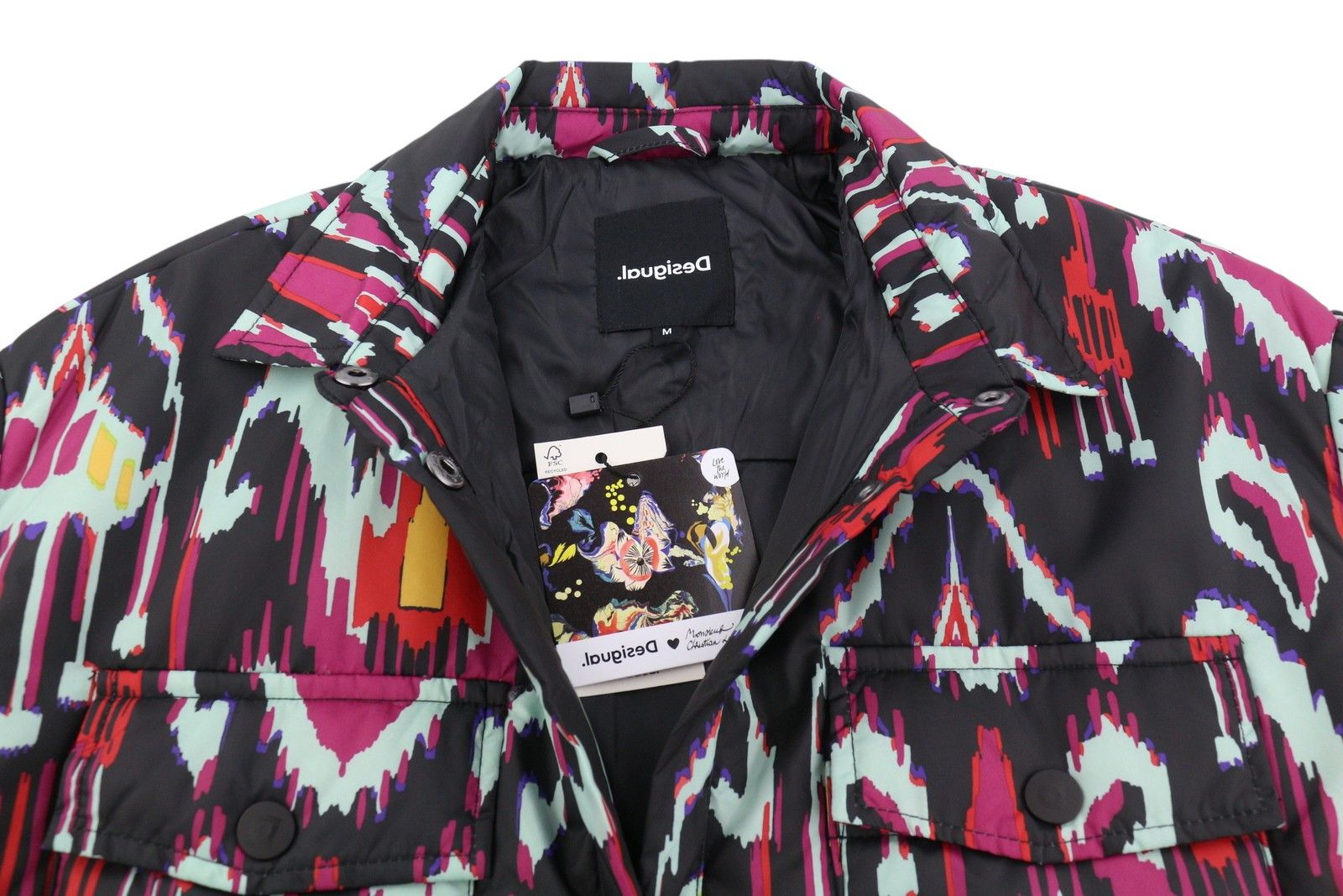 Desigual ELIOT M Colourful Abstract Print Padded Jacket 88469 Size M / US 6-8 / IT 42-44 - 5 Thumbnail