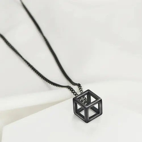 Jewelry Hollow Cube Pendant Necklaces 🔥🔥🔥 Size ONE SIZE - 1 Thumbnail