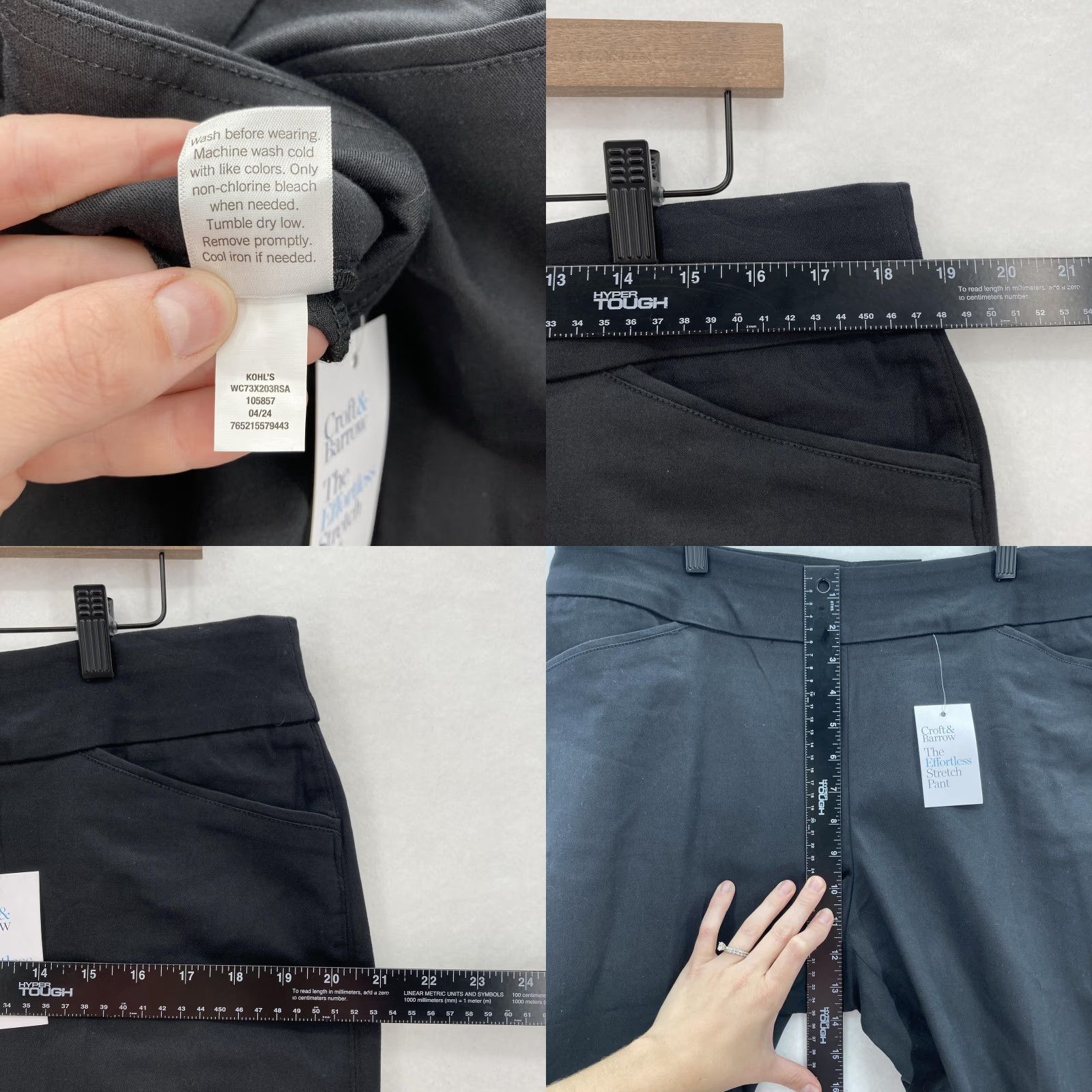Croft & Barrow Croft & Barrow Pants Womens 16 Black Effortless Stretch Straight Leg Mid Rise Pull On Casual Workwear Shirt? Size 38" / US 16 / IT 52 - 8 Thumbnail