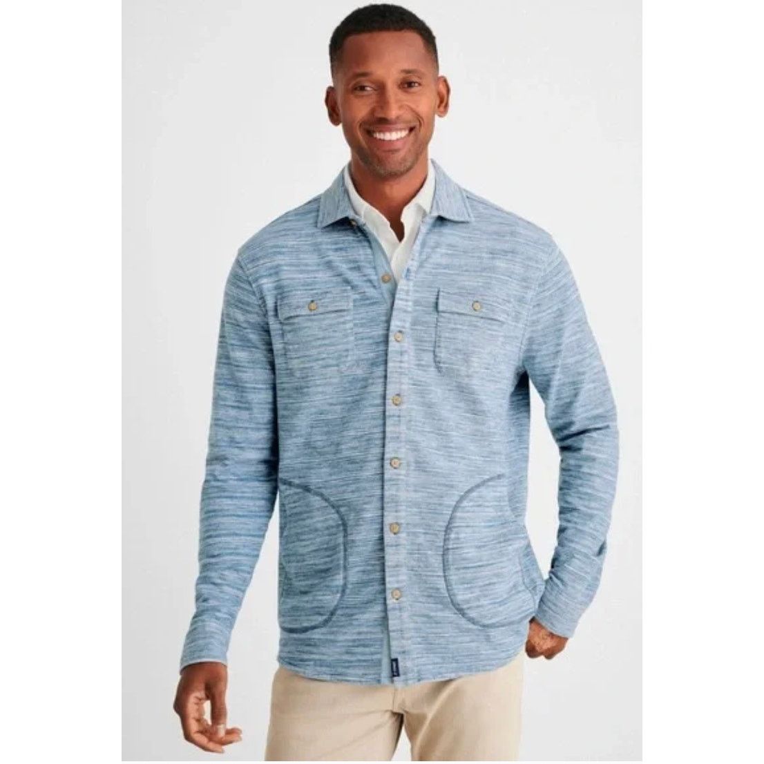 johnnie-O Johnnie-o Men's Peterman Heavy Cotton Shacket in Indigo, M Size US M / EU 48-50 / 2 - 1 Thumbnail