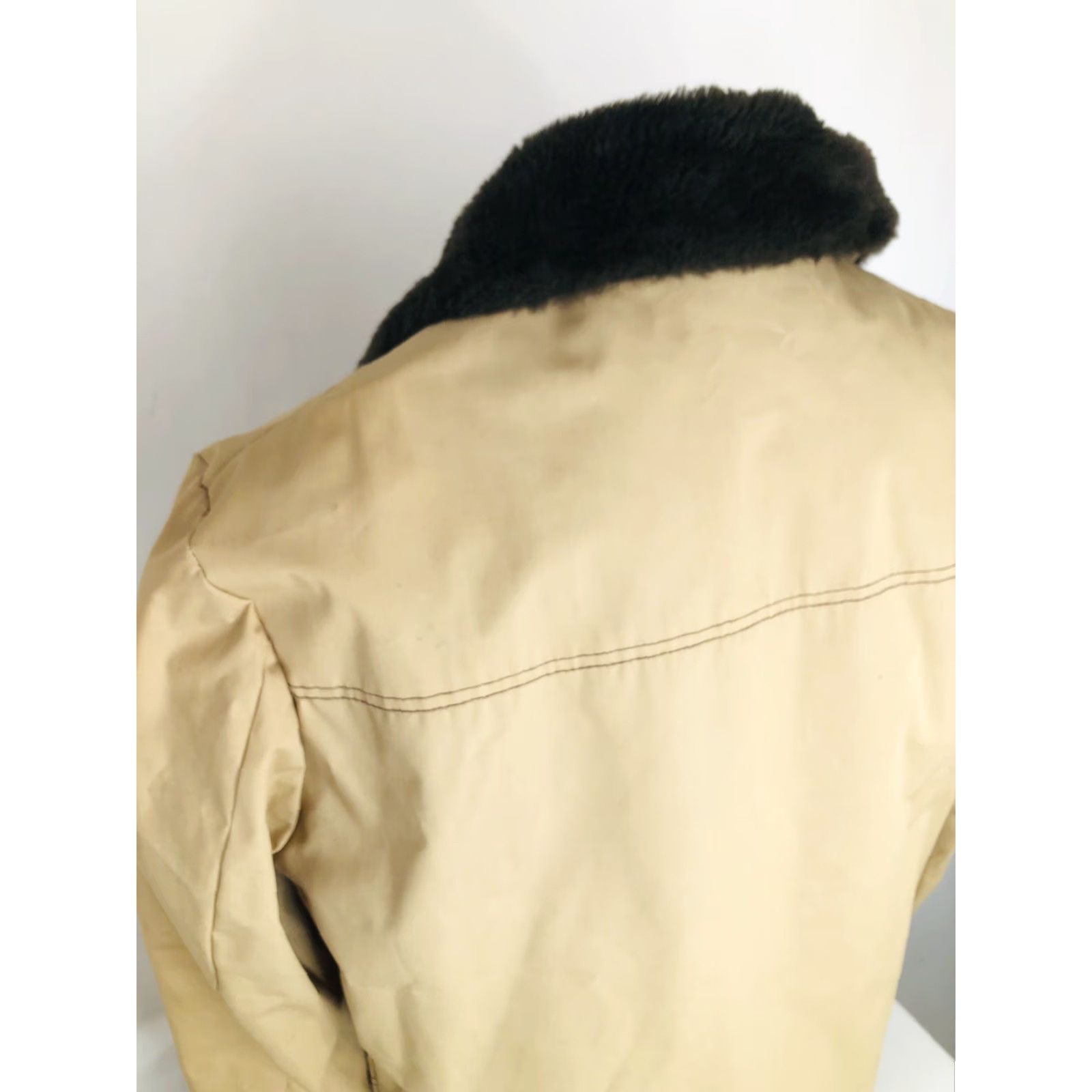 Sears VINTAGE Sears Mens Store OUTERWEAR Field Jacket 44 Tan Faux Fur Ranch Western Chore Jacket Mens Size US S / EU 44-46 / 1 - 4 Thumbnail