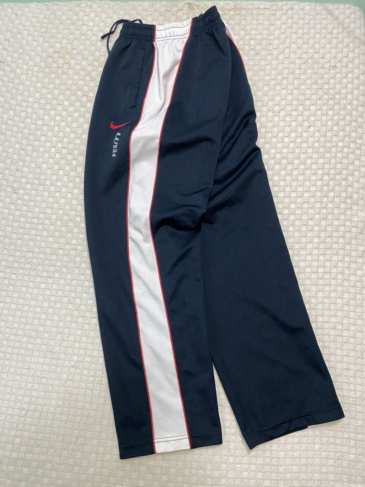 Billie Eilish × Nike 💥 VINTAGE NIKE 90S BAGGY WIDE LEG SWOOSH TRACK PANTS Y2K Size US 36 / EU 52 - 6 Thumbnail