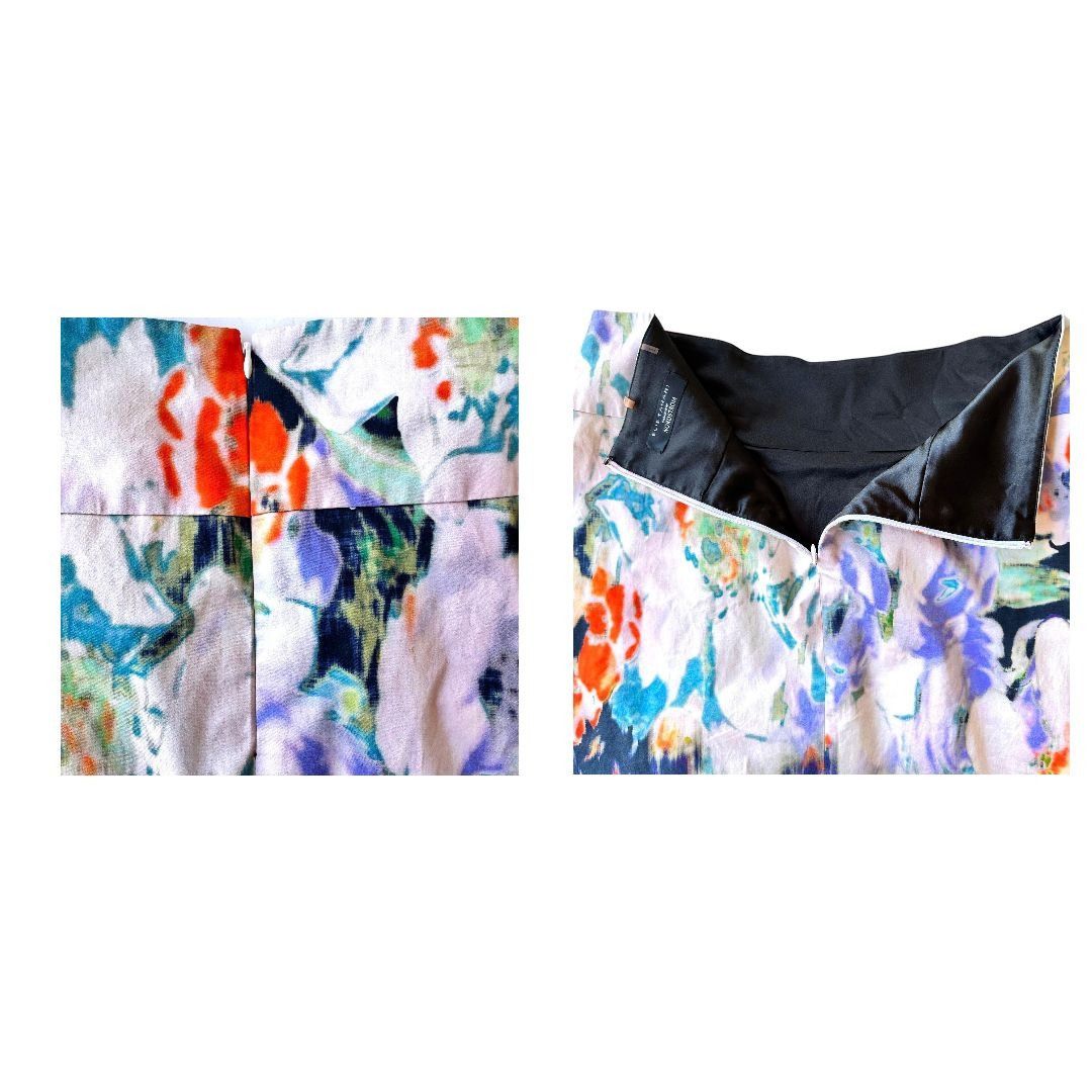 Elie Tahari × Nordstrom Elie Tahari Nordstrom Watercolor Skirt Size 12 A Line Zip Size 32" / US 10 / IT 46 - 7 Thumbnail