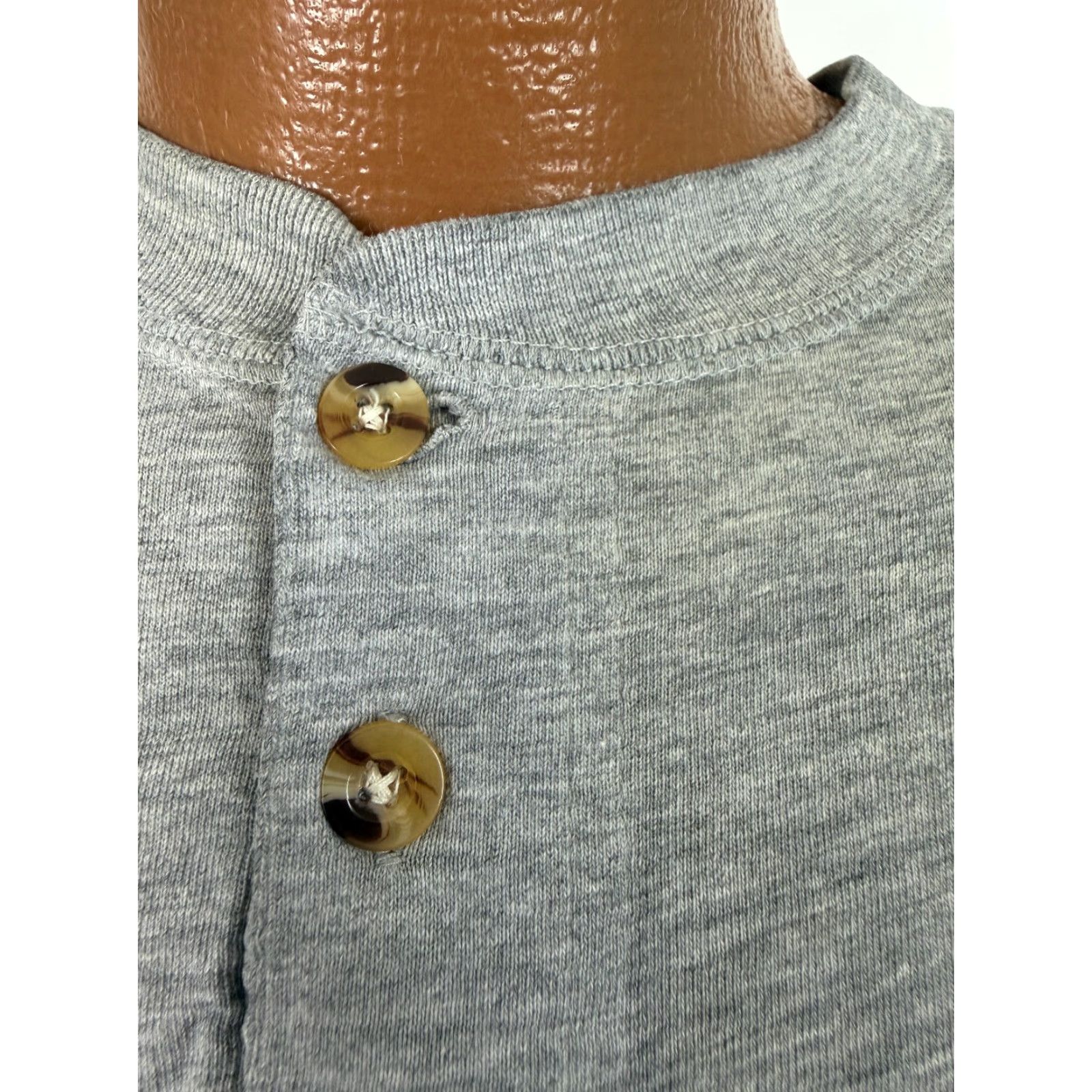 Vintage Vintage 90s Puritan Shirt XL Minimal Gray Silky Cotton Poly Blend Henley T-Shirt Size US XL / EU 56 / 4 - 4 Thumbnail