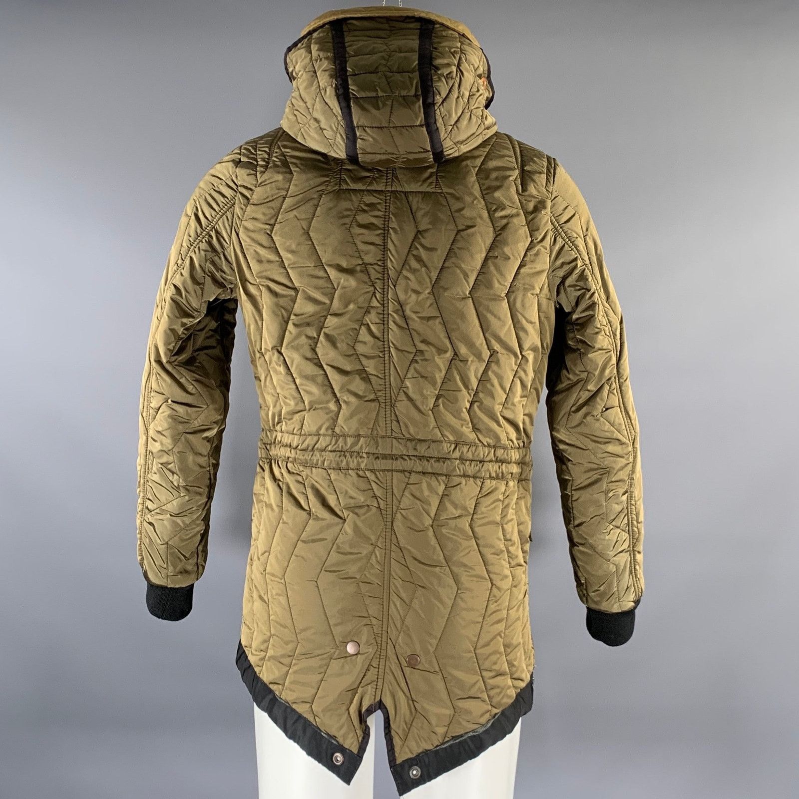 Scotch & Soda SCOTCH AND SODA S Olive Orange & Black Quilted Parka Jacket Size US S / EU 44-46 / 1 - 3 Thumbnail