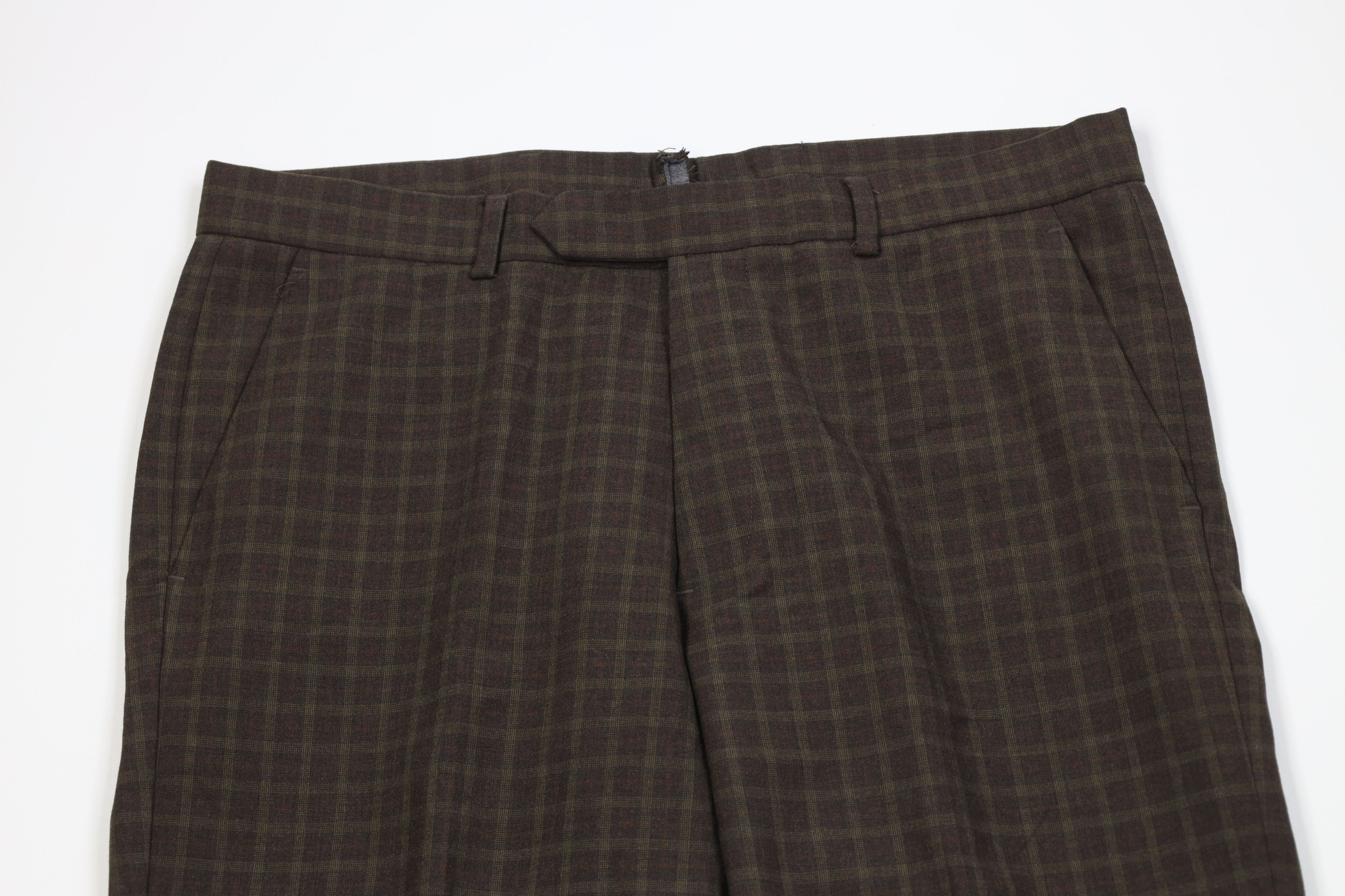 Vintage Vintage Y2K Streetwear Wide Leg Chino Pants Brown Plaid Size US 34 / EU 50 - 2 Thumbnail