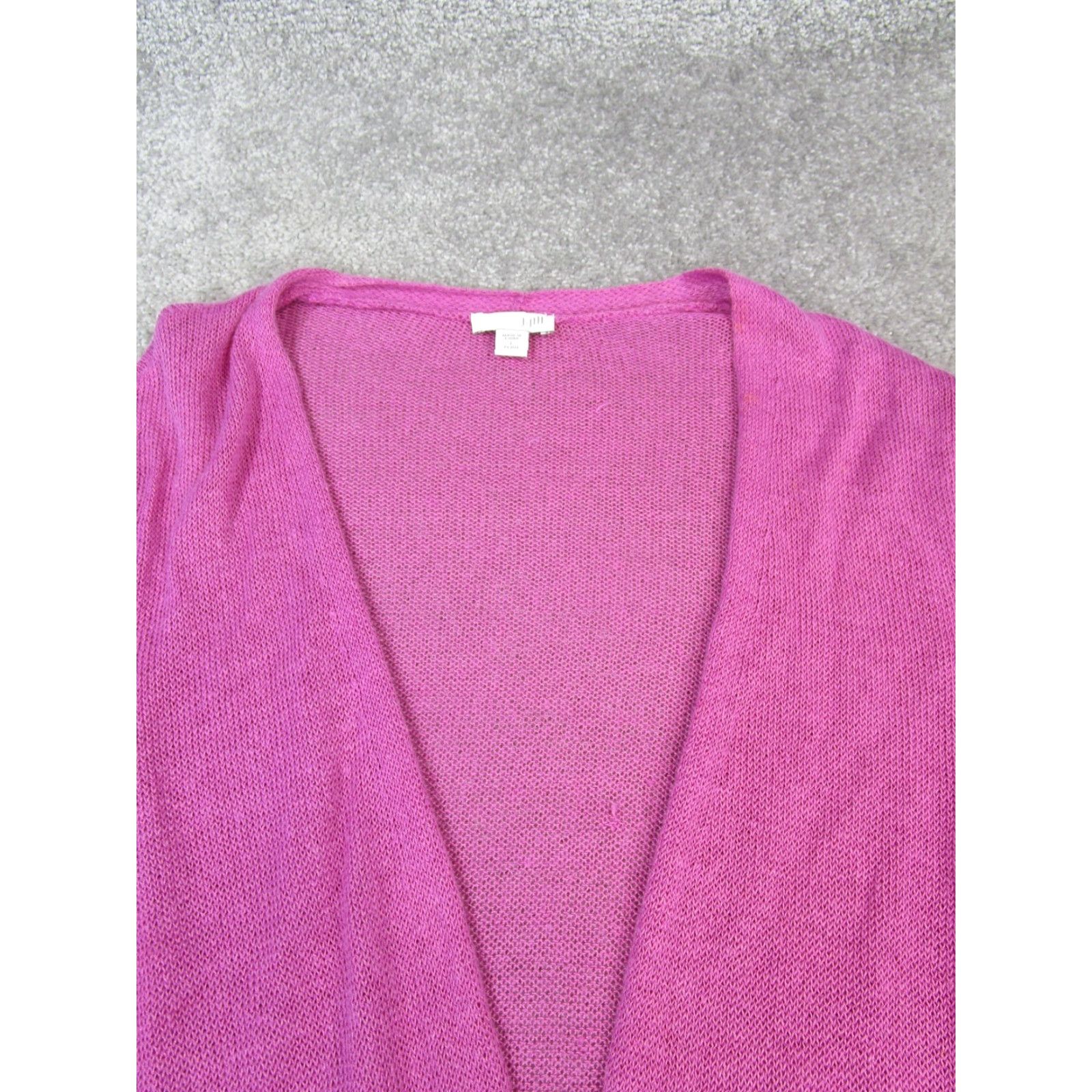 J. Jill VINTAGE J.Jill Open-Knit Sweater Cardigan Womens Large Petite Pink V-Neck Long Sleeve Size L / US 10 / IT 46 - 2 Thumbnail