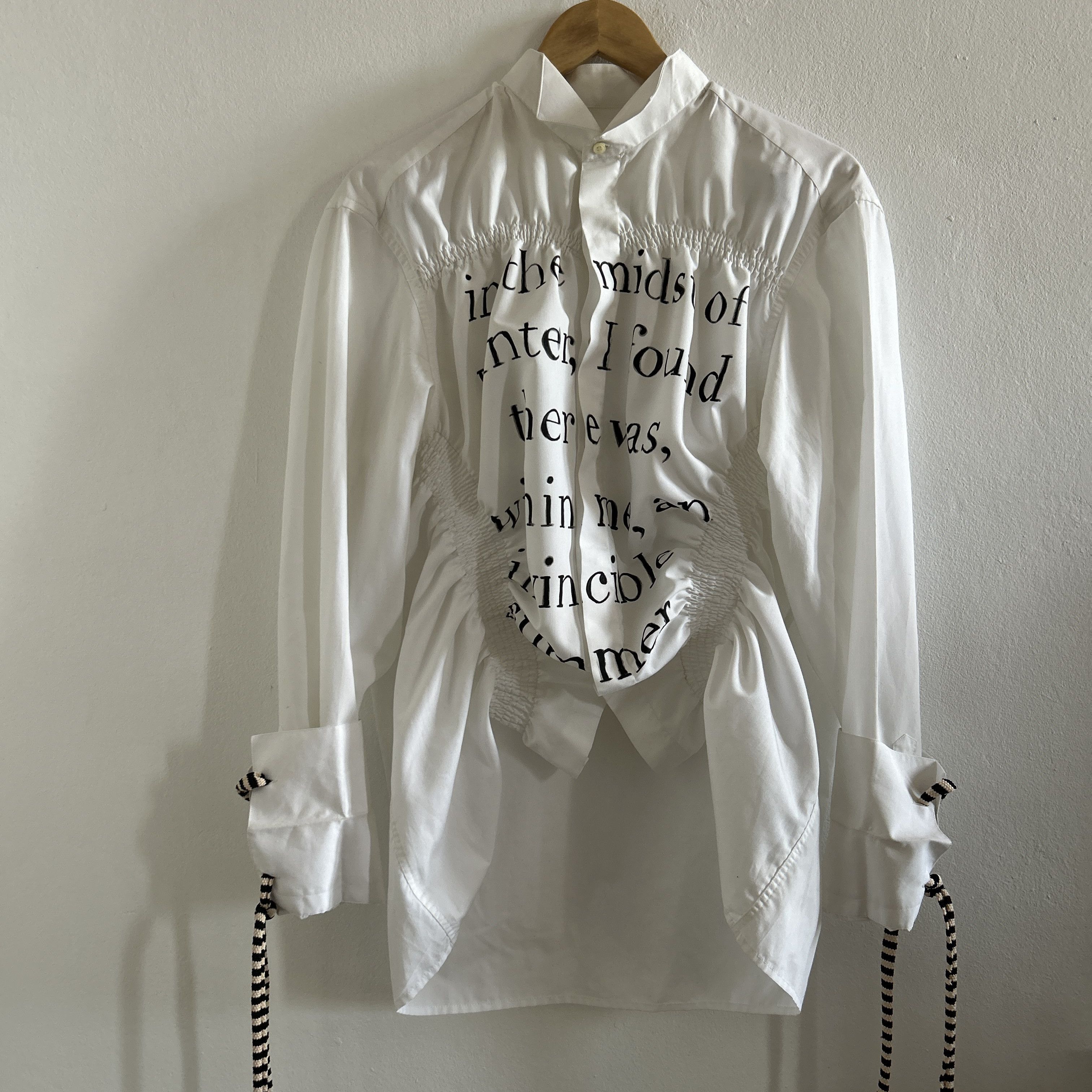 Custommade Upcycled White Albert Camus Quote Shirt Size M / US 6-8 / IT 42-44 - 15 Thumbnail