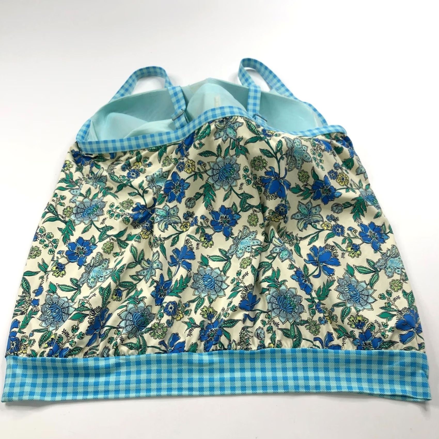 Lands' End Lands' End Tankini Top Swim Blue Padded Wireless Floral All Over Print DDD 18 Women's Size XXL / US 16-18 / IT 52-54 - 6 Thumbnail