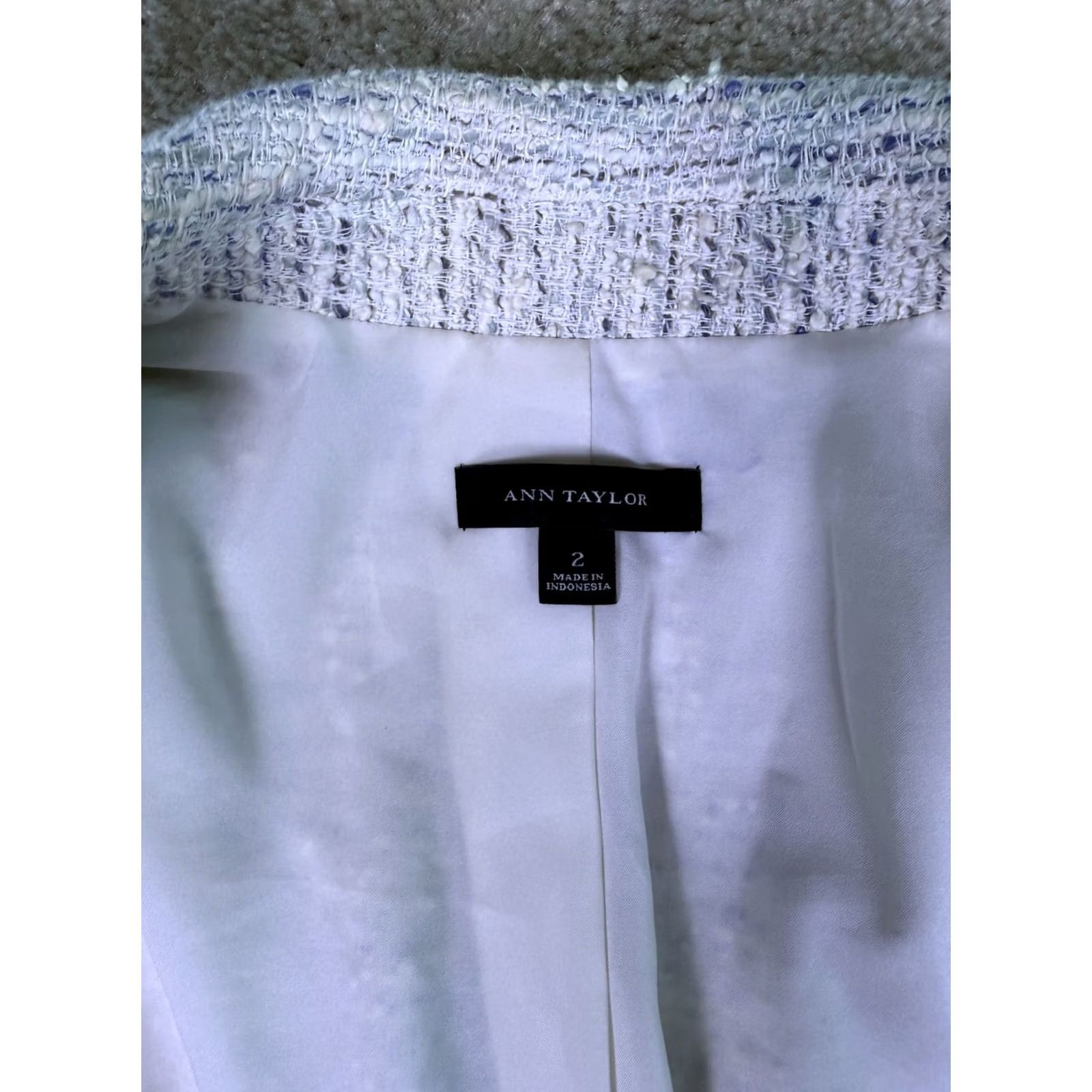 Ann Taylor Ann Taylor Women's White Linen Blend Blazer Size 2 Size XS / US 0-2 / IT 36-38 - 3 Thumbnail