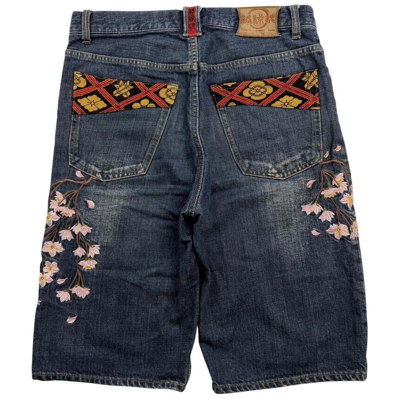 Karakuri Tamashii Karakuri Tamashii Embroidered Floral Japanese Shorts - W 34 Size US 34 / EU 50 - 2 Thumbnail
