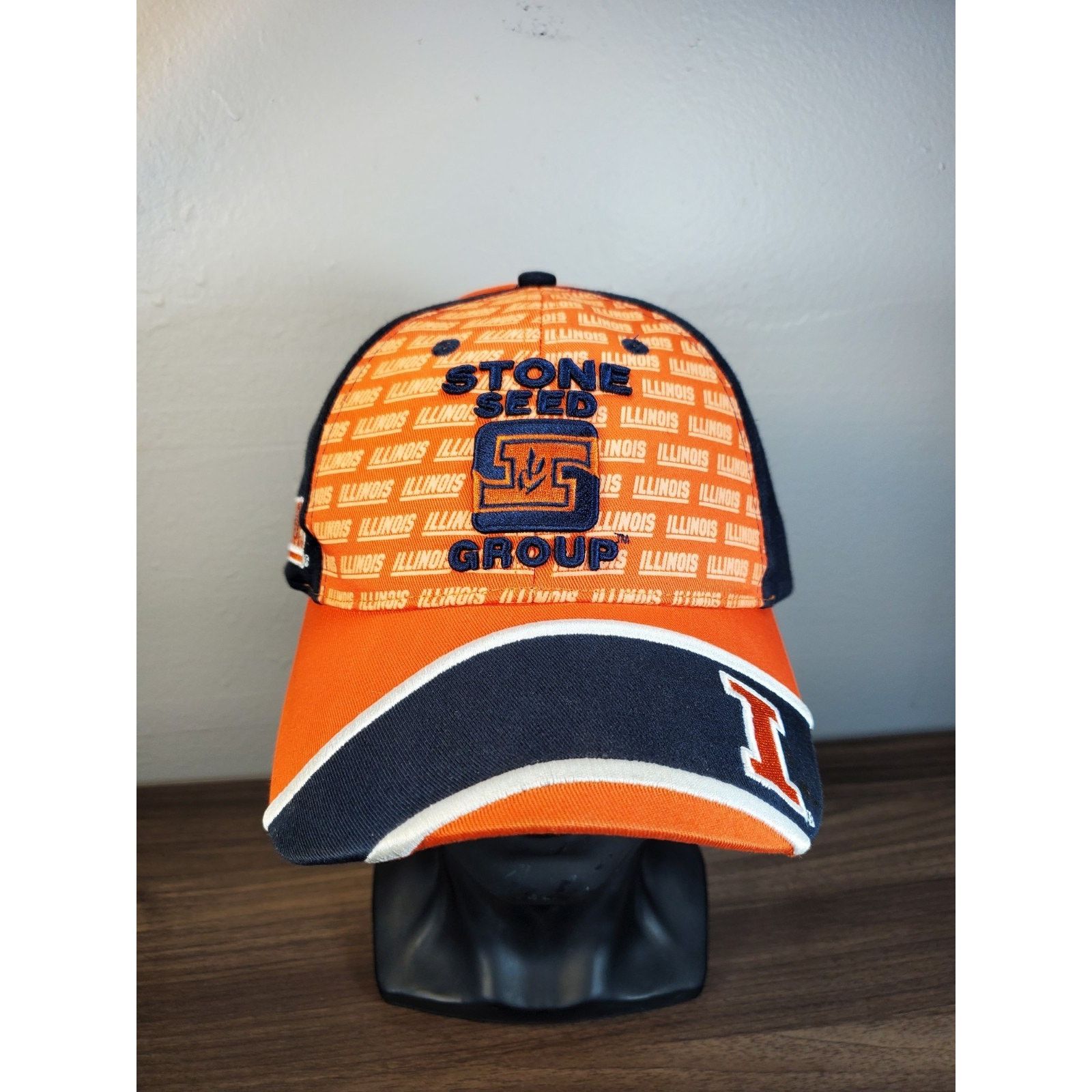 NCAA Illinois Fightin Illini STONE SEED GROUP Hat Farming Ag Size ONE SIZE - 4 Thumbnail