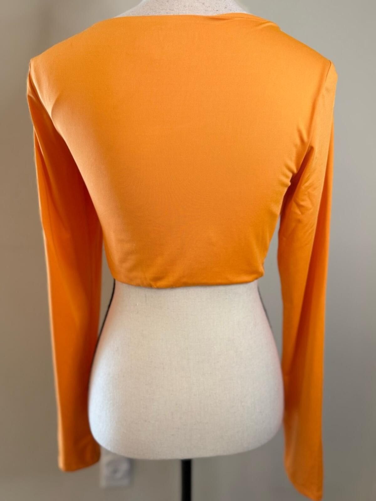 Other Princess Polly orange crop top ruching long sleeves SZ 6 Size M / US 6-8 / IT 42-44 - 4 Thumbnail