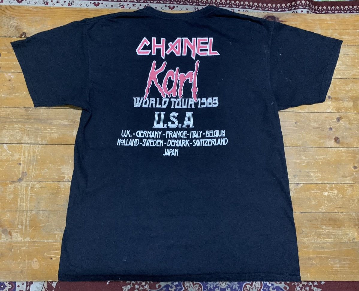 Band Tees Vintage Chanel Karl World Tour 1983 IM Style Printed Tee Size US L / EU 52-54 / 3 - 3 Thumbnail
