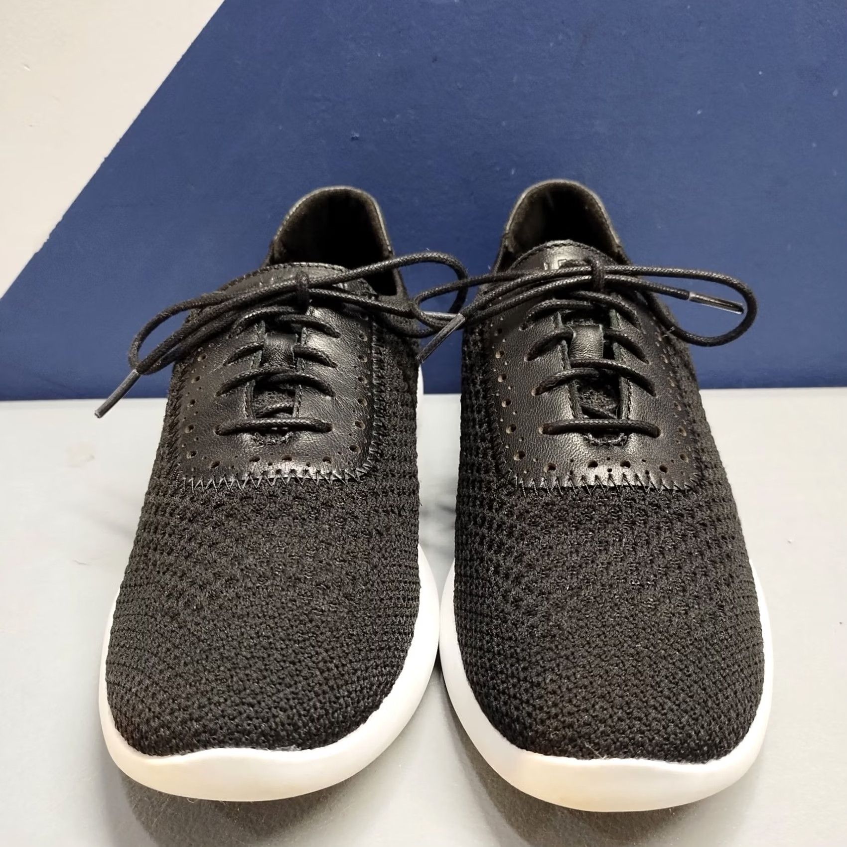 Cole Haan Cole Haan Grand OS Ella Knit Sneakers Womens US 9B Black White Lace Up W13480 Shoes Size US 9 / IT 39 - 2 Thumbnail
