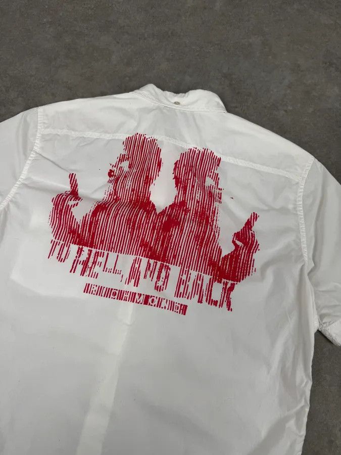 John Richmond Richmond White « To Hell And Back » Red Print Shirt Size US M / EU 48-50 / 2 - 6 Thumbnail