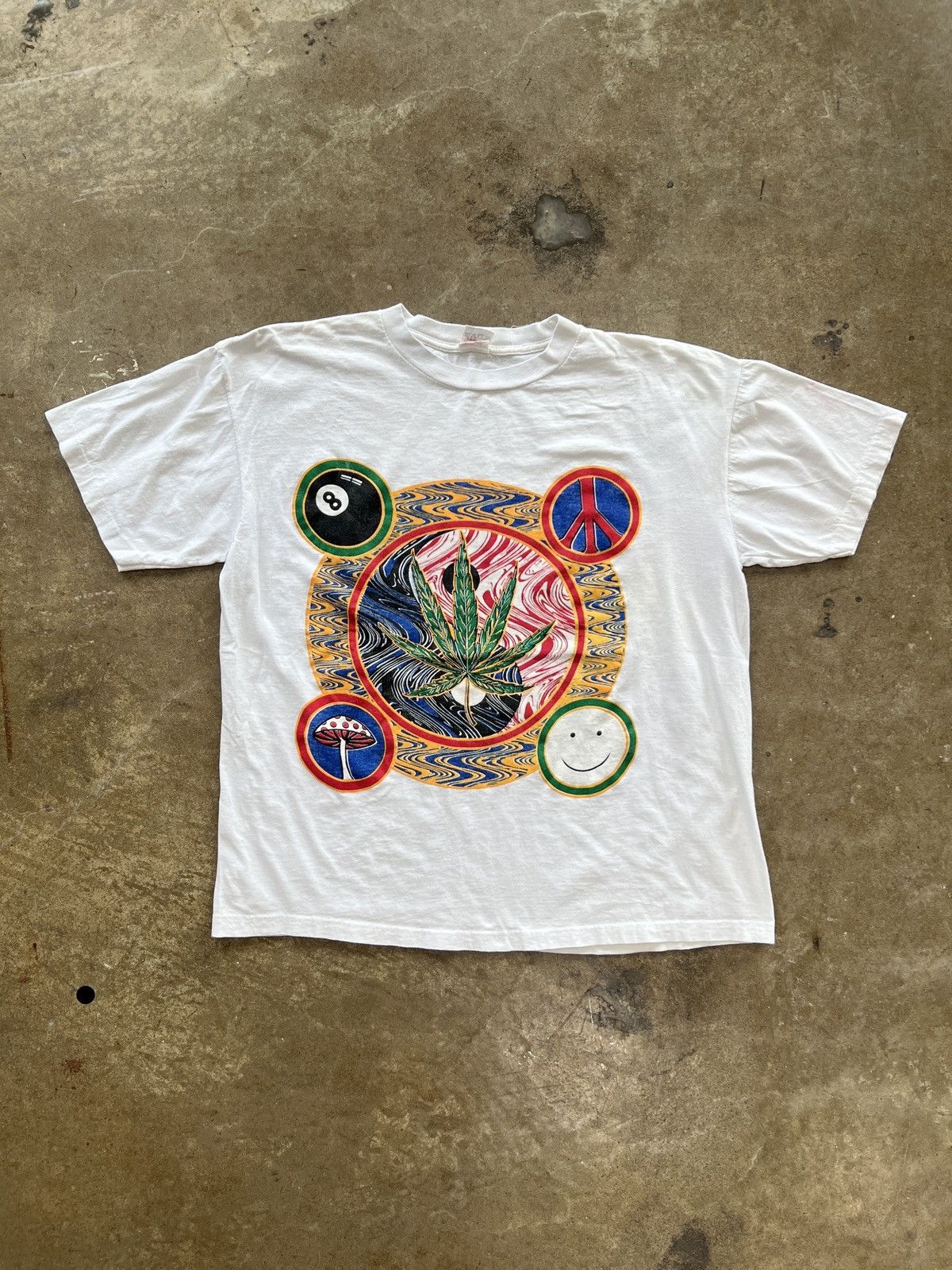 Vintage Vintage 90s Weed Peace Magic 8 Ball Shroom Psychedelic Large Size US L / EU 52-54 / 3 - 2 Thumbnail
