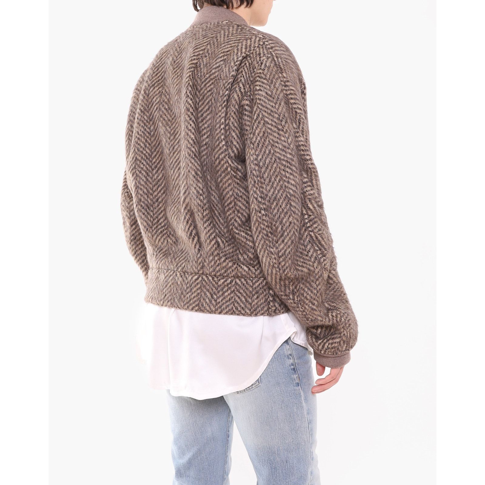 Haider Ackermann FW15 Oversized Biker Bomber in Chevron Alpaca Mohair Size US M / EU 48-50 / 2 - 10 Thumbnail