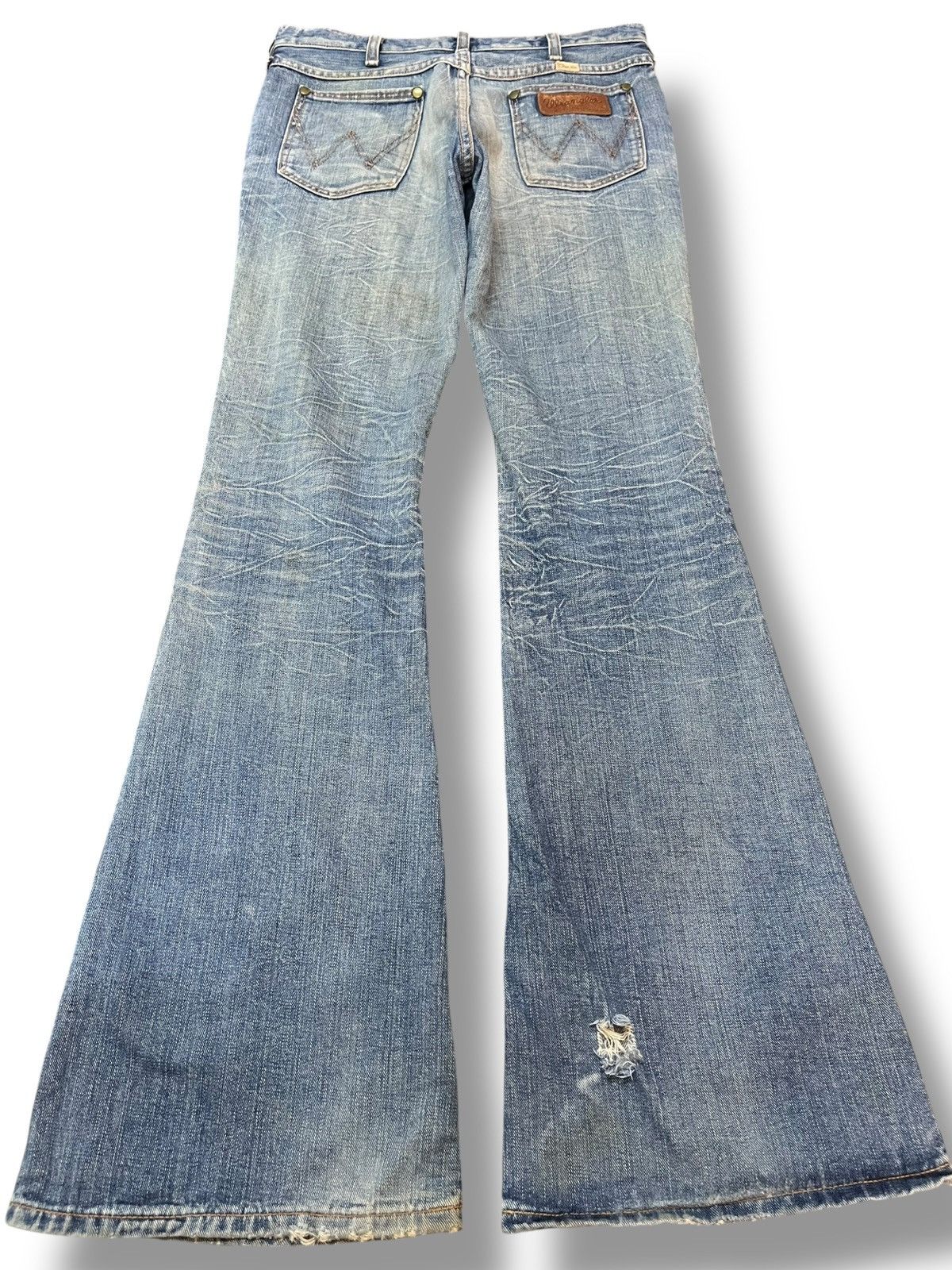 Wrangler Vintage Wrangler Flare Faded Distressed Denim Size US 30 / EU 46 - 5 Thumbnail