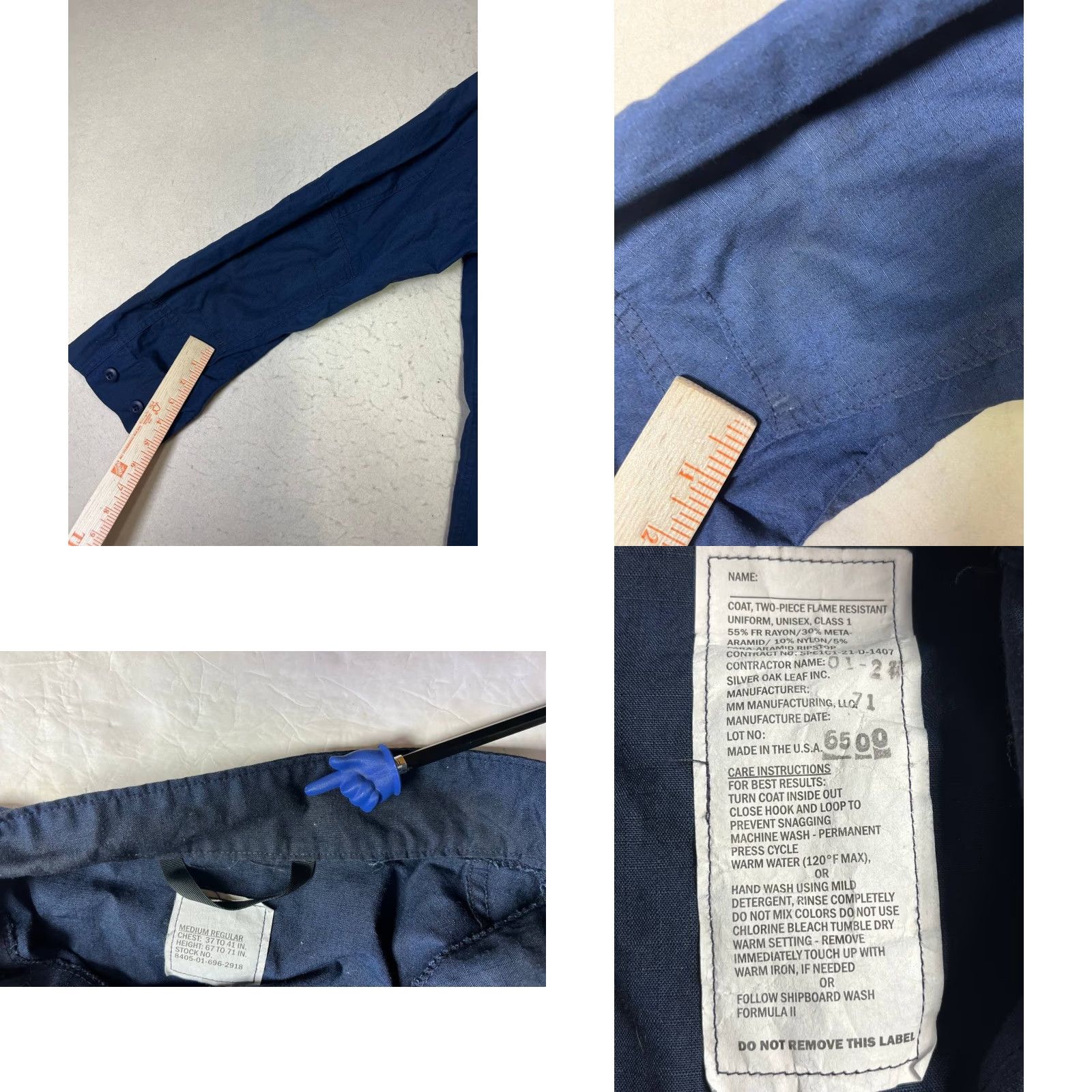 Vintage VINTAGE US Navy Field Jacket Blue Men M Regular Mid-Length Cotton Nylon Water Resistant Pockets Military Coat All Seasons Hooded Front Button Size US M / EU 48-50 / 2 - 8 Thumbnail