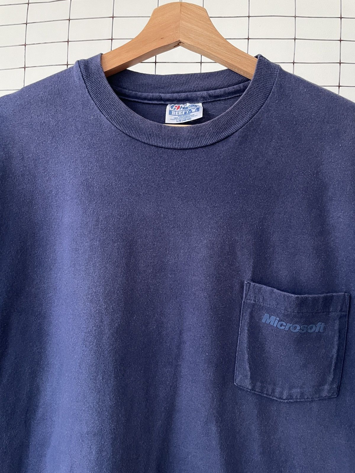 Hanes × Microsoft × Vintage Vintage Microsoft Pocket T-Shirt Size US L / EU 52-54 / 3 - 2 Thumbnail