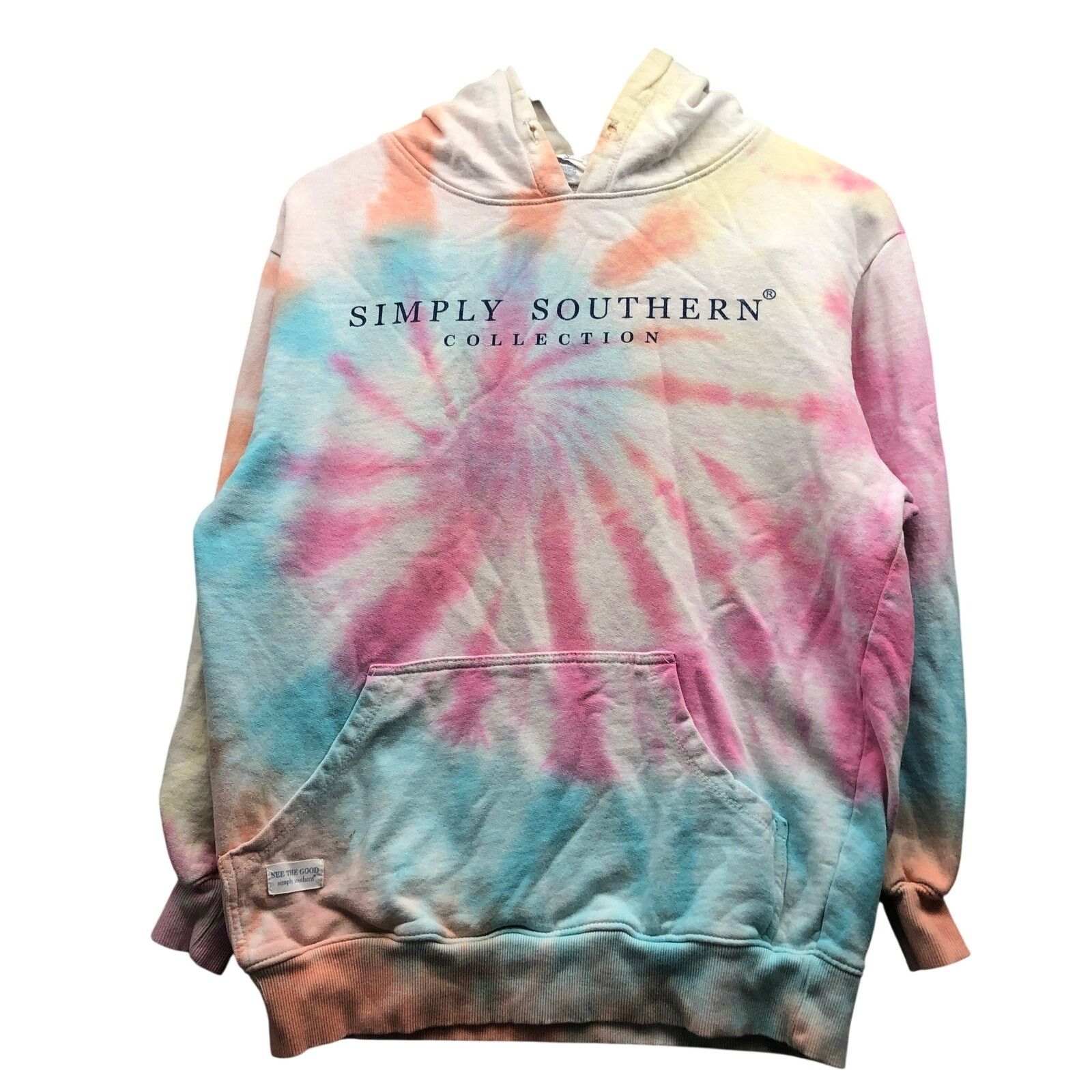 Other Simply Southern Hoodie Women Small Graphic Tie Dye Blue Pink Size S / US 4 / IT 40 - 2 Thumbnail
