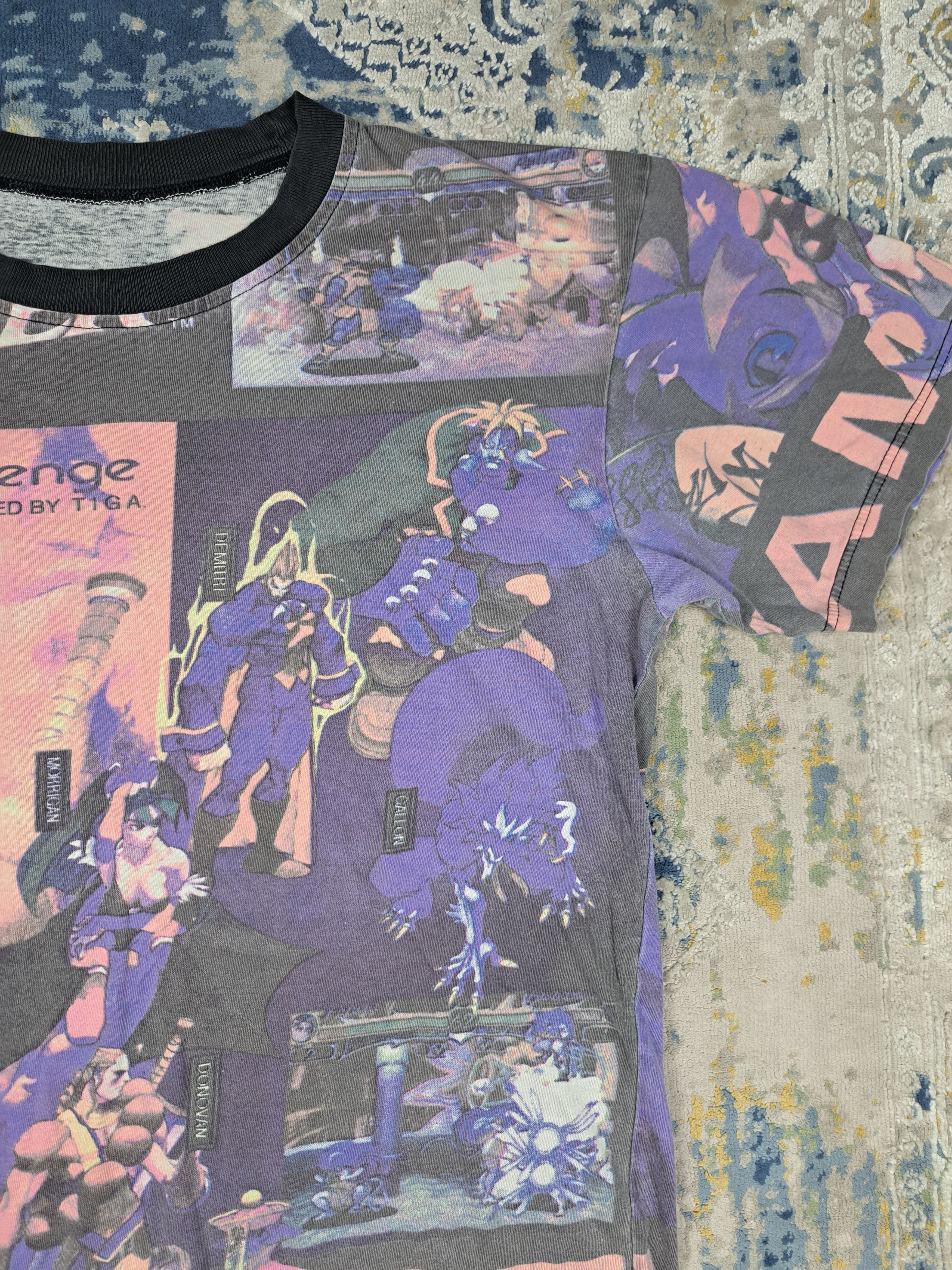 Vintage 1995 Capcom Vampire Hunter Darkstalkers Revenge Game AOP Tee Size US L / EU 52-54 / 3 - 4 Thumbnail
