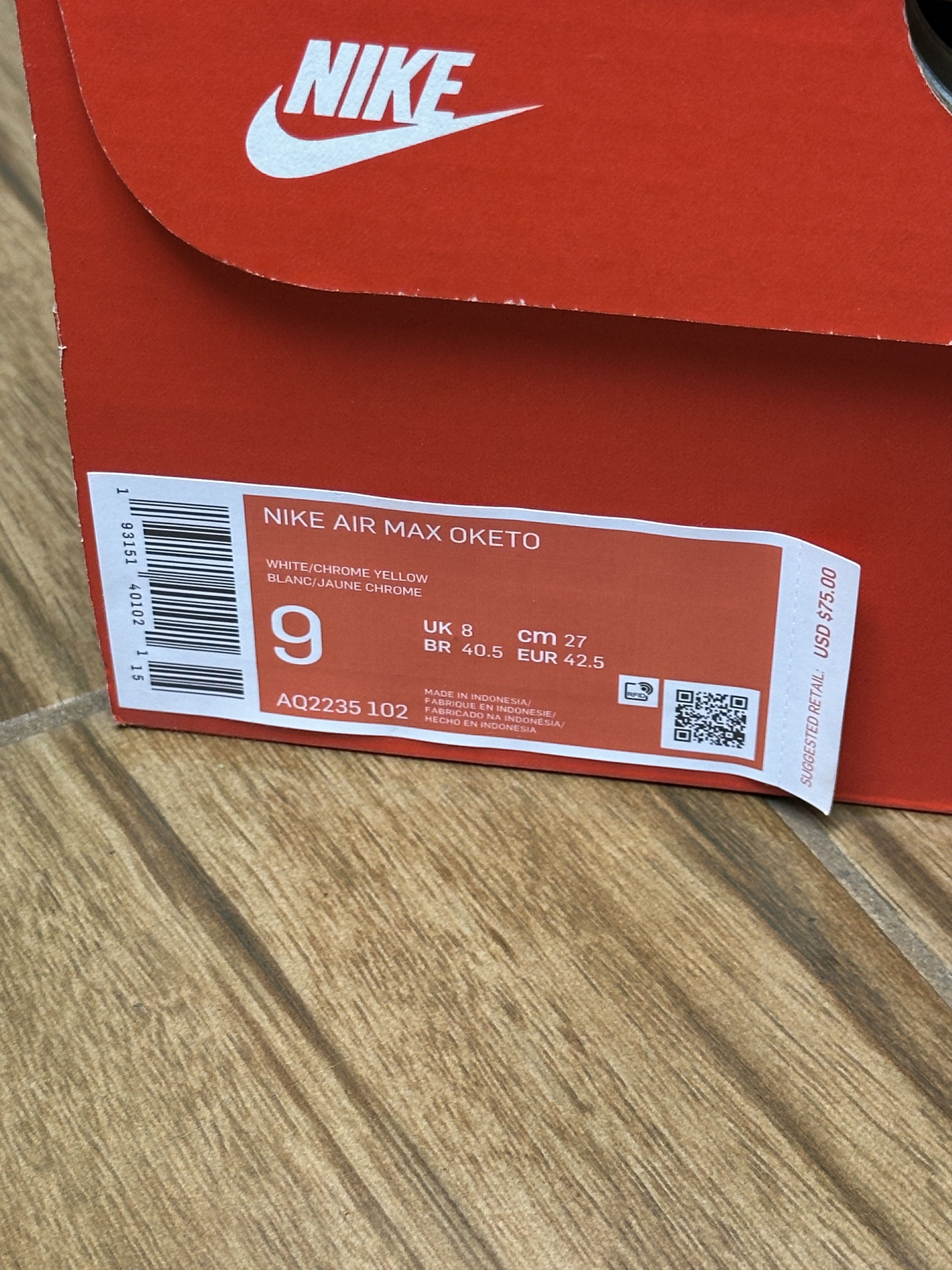 Nike Nike Air Max Oketo White/Bright Crimson/Chrome Yellow Size US 9 / EU 42 - 10 Thumbnail