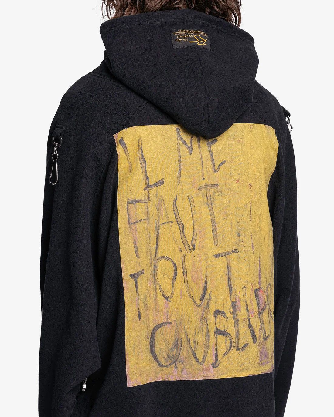 Raf Simons o1mle0924 Washed Big Fit Hoodie in Black Size US XS / EU 42 / 0 - 4 Thumbnail