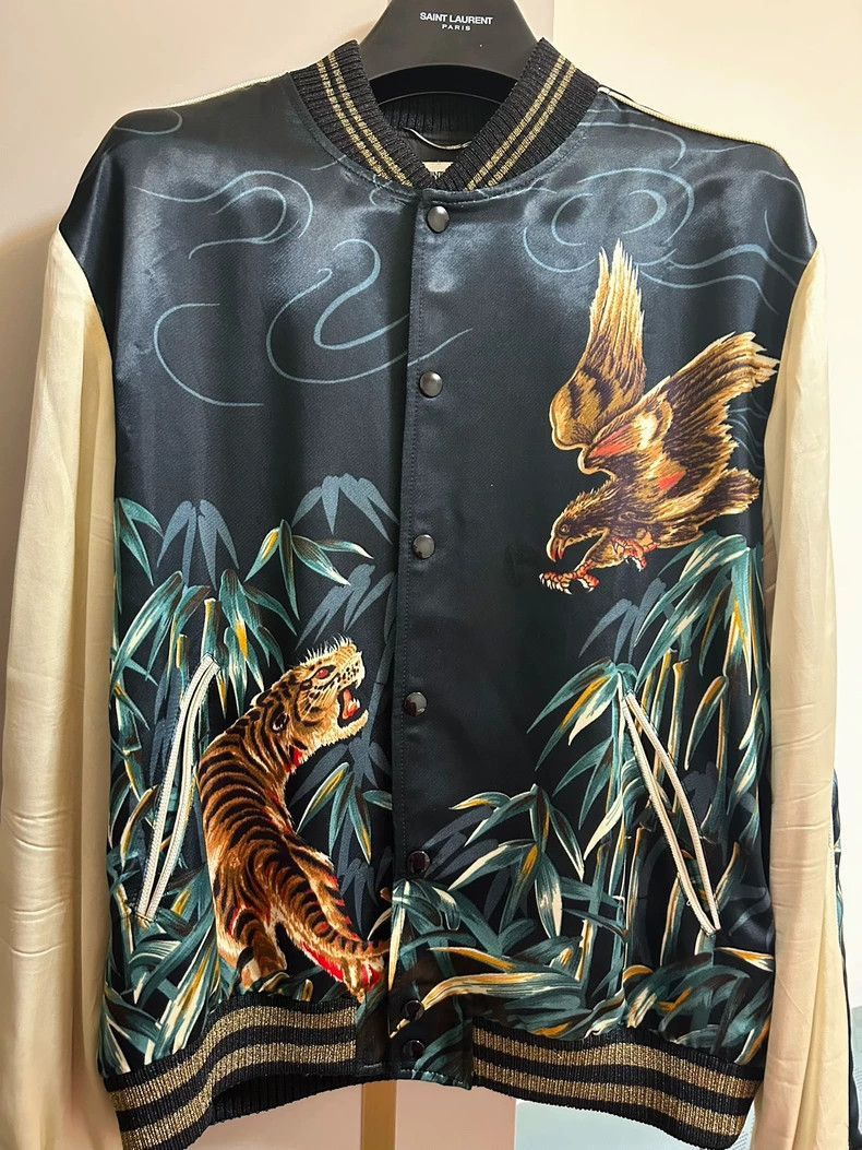 Saint Laurent Paris Saint Laurent Paris 15ss Tiger Eagle Silk Jacket-2506 Size US M / EU 48-50 / 2 - 2 Thumbnail