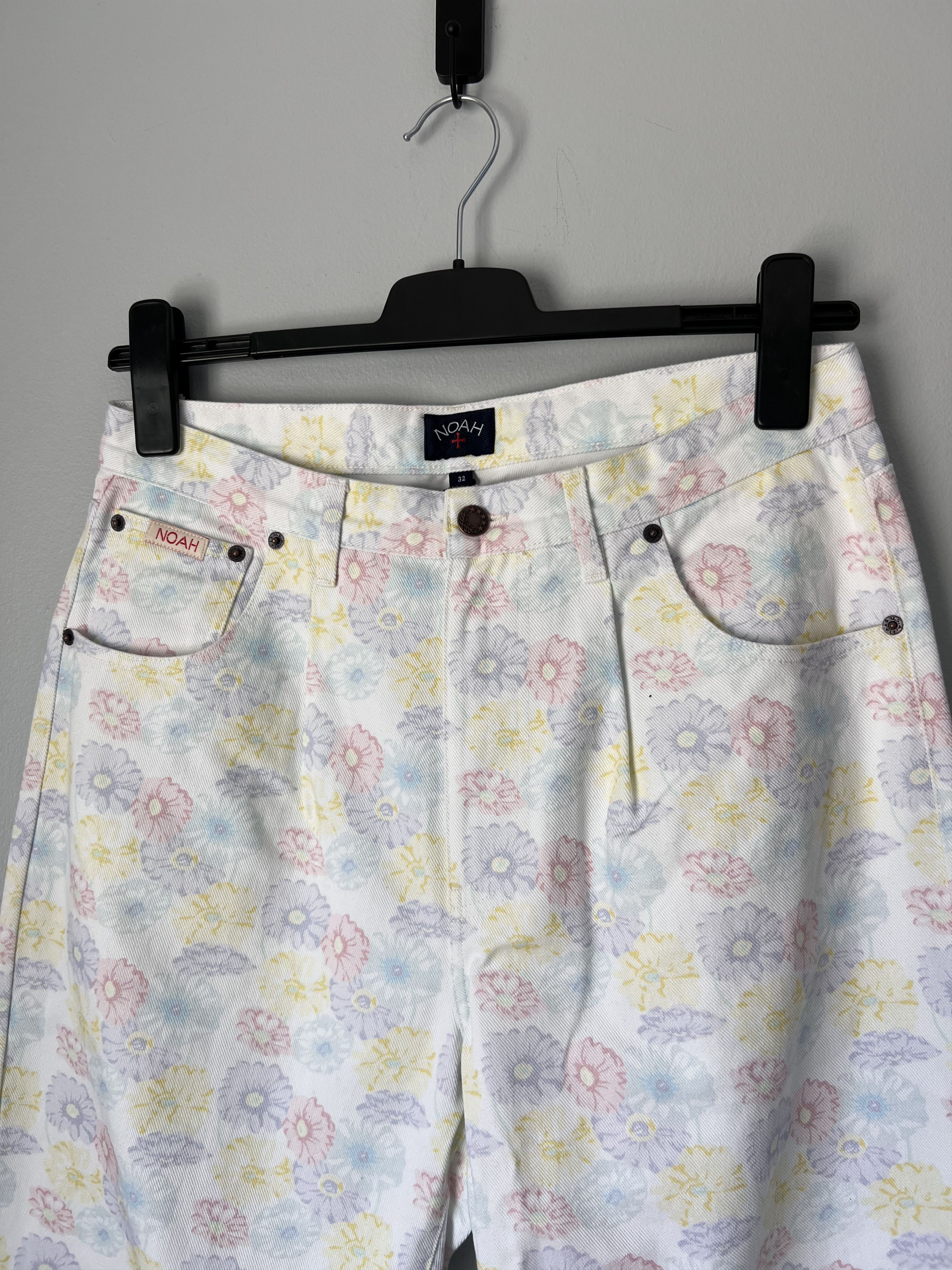 Noah Floral Pleated Jeans In White, Men's (Size 32) — image 2 of 6