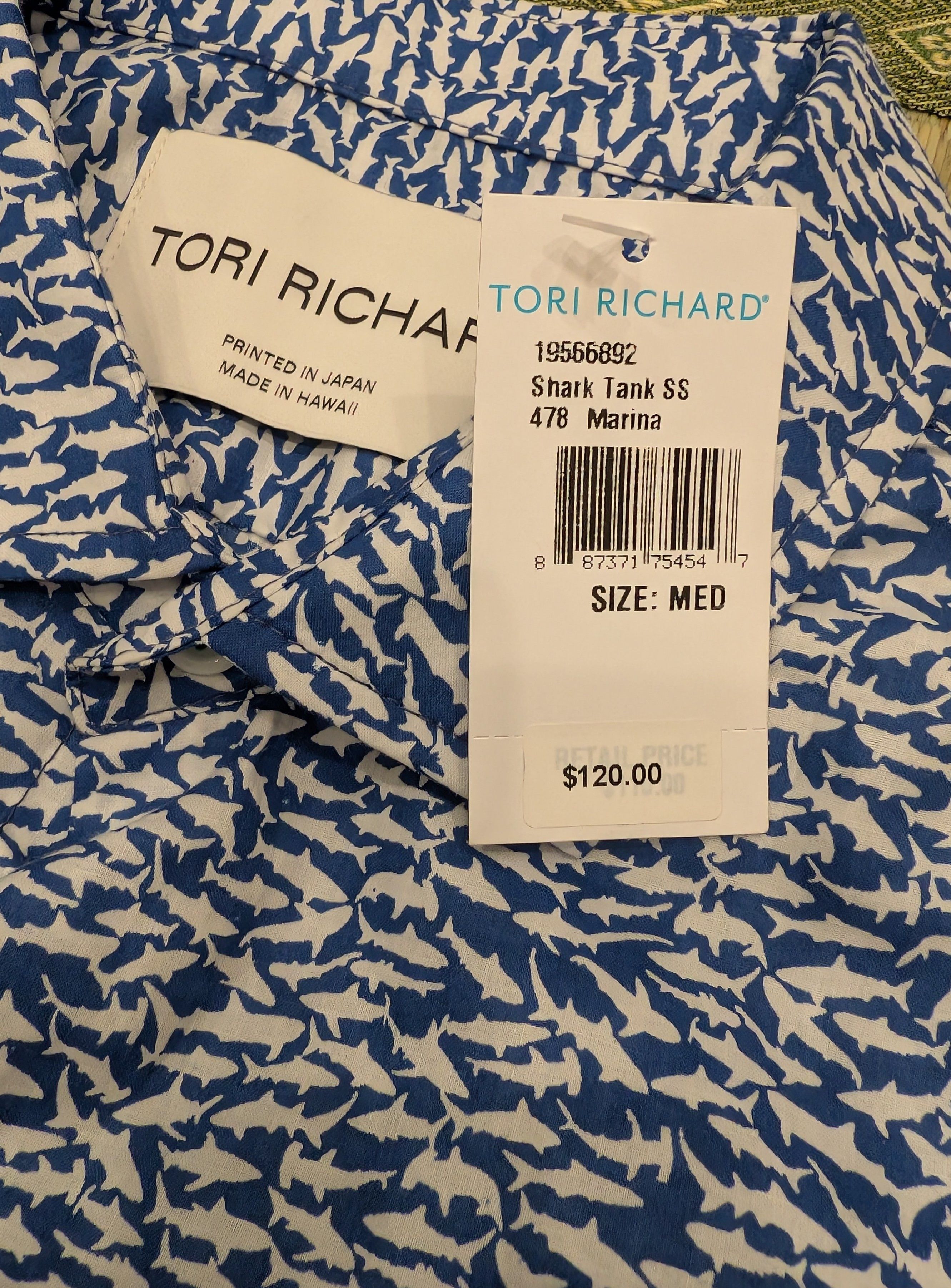 Tori Richard NWT Tori Richard Shark Tank Marina Hawaiian Shirt Size US M / EU 48-50 / 2 - 4 Thumbnail