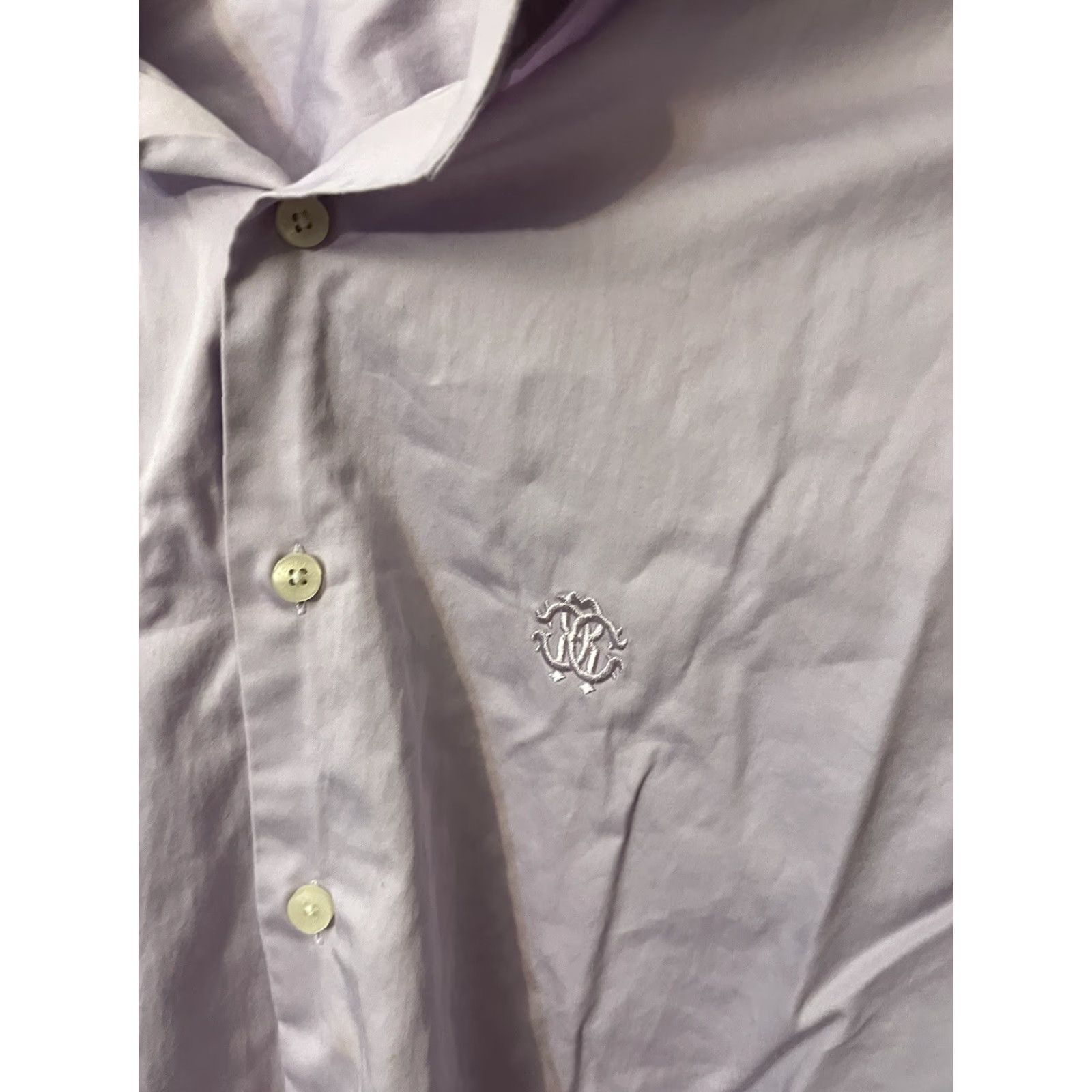 Roberto Cavalli Roberto Cavalli Dress Shirt Men's 15 Purple Long Sleeve Button Tapered Spreads Collared Cad Color Size 40R - 3 Thumbnail