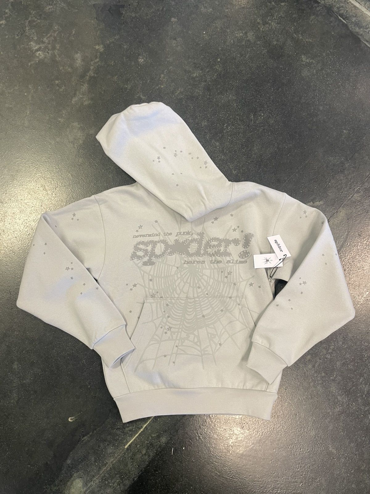 Sp5der Punk V2 Hoodie Slate Grey | Grailed