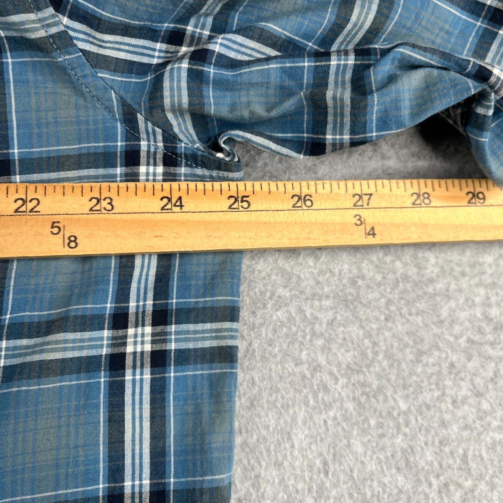 Lucky Brand Lucky Brand Shirt Button-Up Long Sleeve Mens XL Blue Plaid Pockets Untucked Fit Size US XL / EU 56 / 4 - 7 Thumbnail