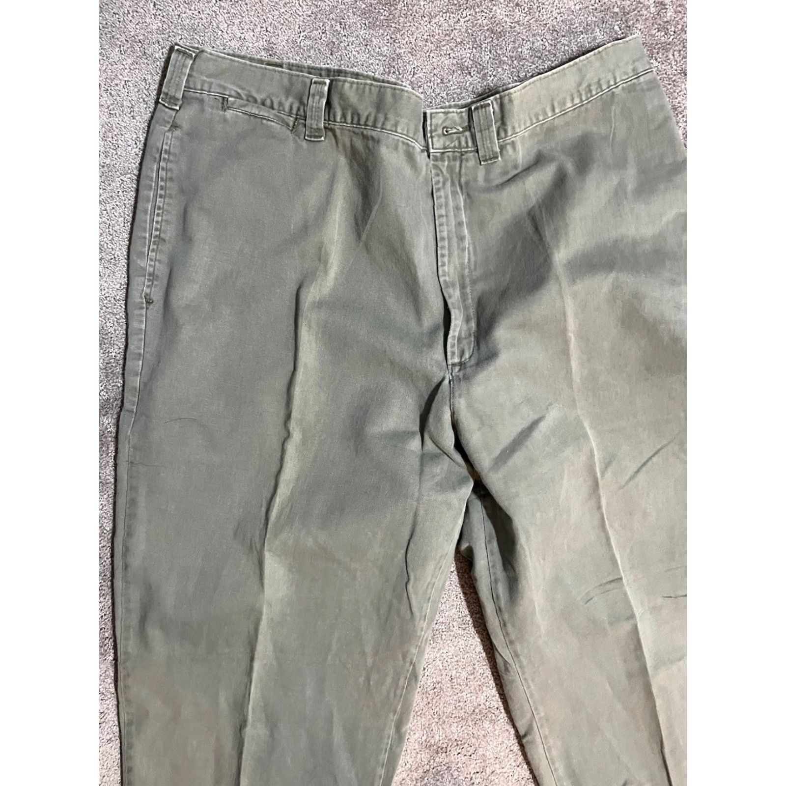 Lee VINTAGE Lee Chino Pants Men 42x32 Green Regular Straight Workwear Size US 42 / EU 58 - 5 Thumbnail