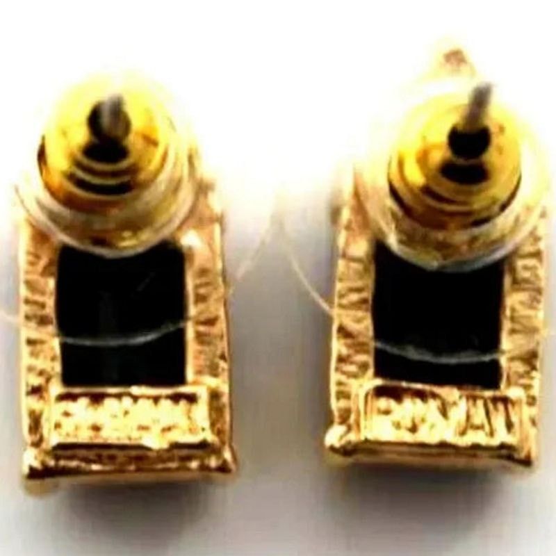 Other Vintage Roman Faux Sapphire Blue Earrings •Goldtone •Pierced Size ONE SIZE - 5 Thumbnail