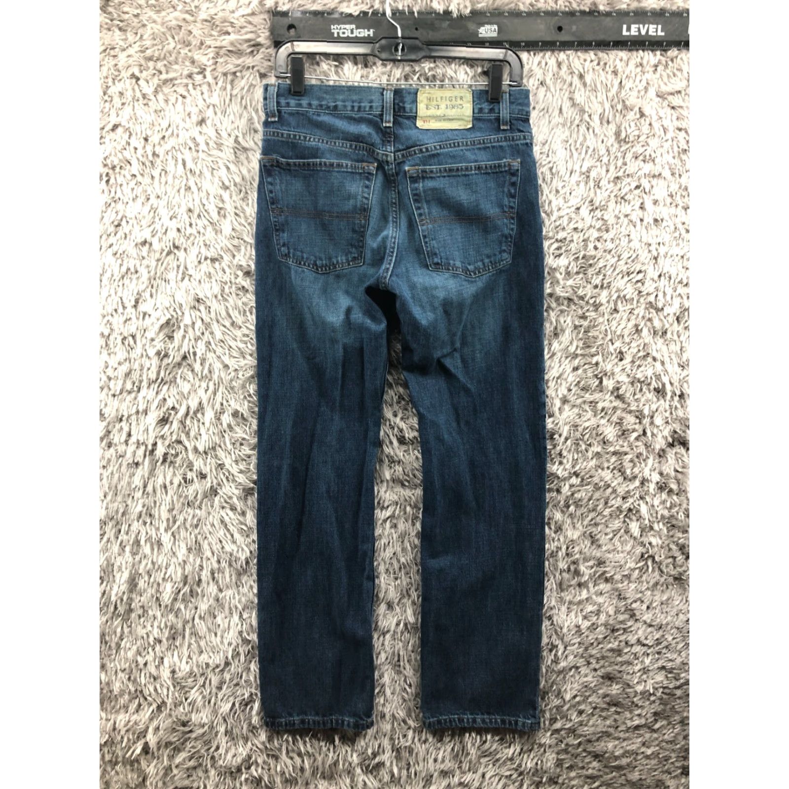 Tommy Hilfiger Tommy Hilfiger Jeans Straight Denim Blue 29x30 Mens Regular Mid Rise 5-Pocket Cotton Blend Jeans Size US 29 - 5 Thumbnail