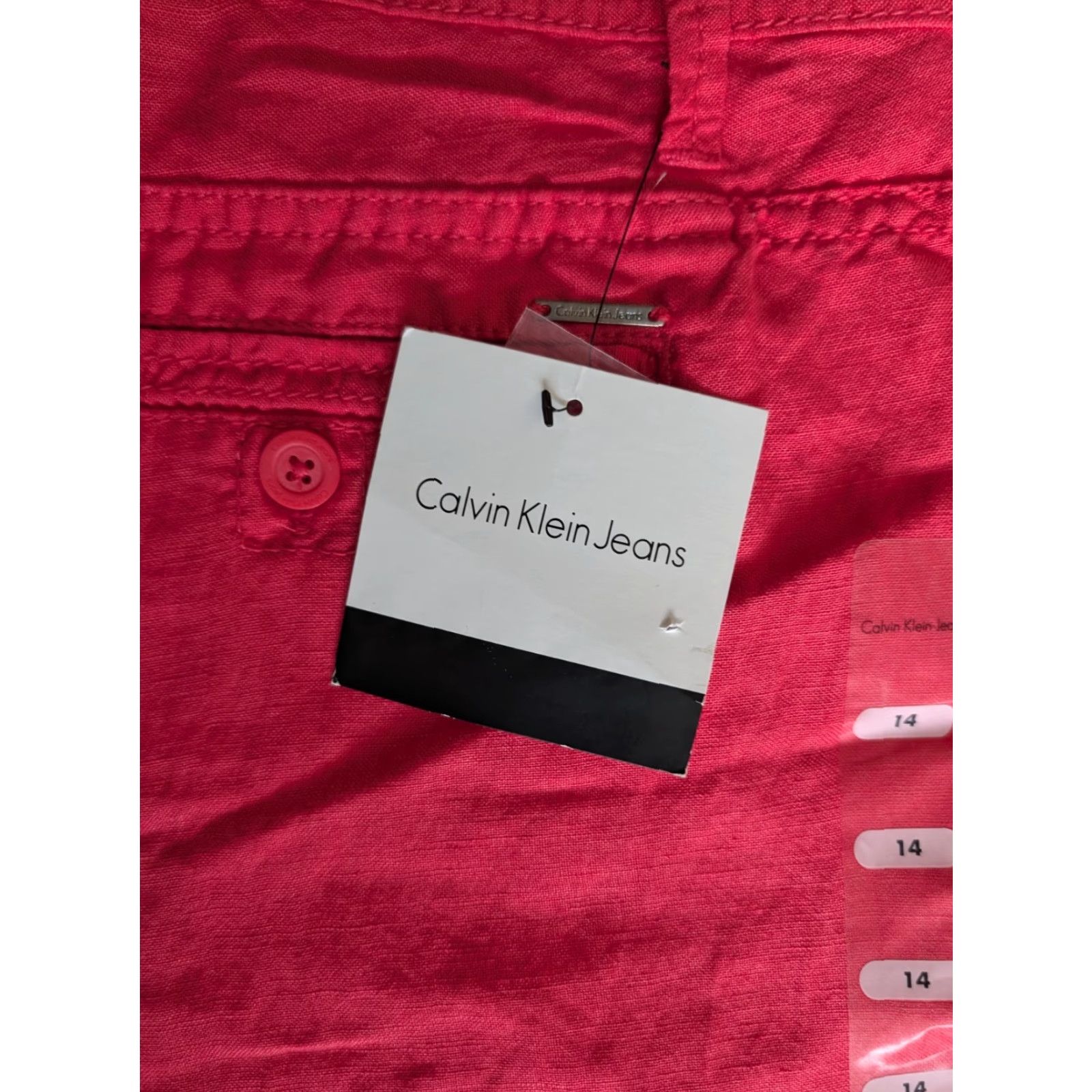 Calvin Klein Calvin Klein Shorts Coral Pink Lightweight Linen Blend Outdoor Chino Sz 14 Women’s NWT Size 36" / US 14 / IT 50 - 3 Thumbnail