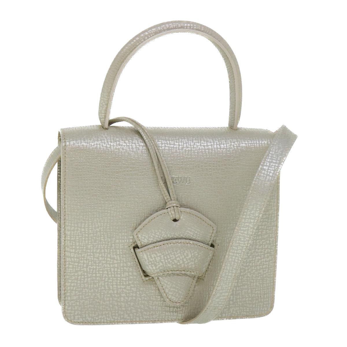 image of Loewe Barcelona Hand Bag Leather 2Way Silver Tone Auth 54183, Women's