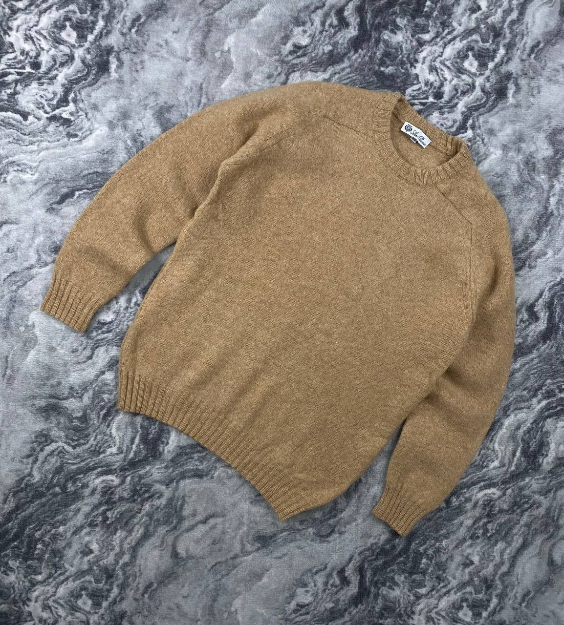 Loro Piana Knit Sweater Lana Wool Men Size 50 Beige