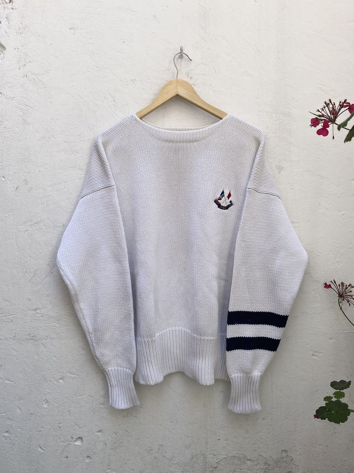 Polo Ralph Lauren Polo Ralph Lauren Anniversary Crossflags 1987 Knit Sweater Size US L / EU 52-54 / 3 - 1 Thumbnail