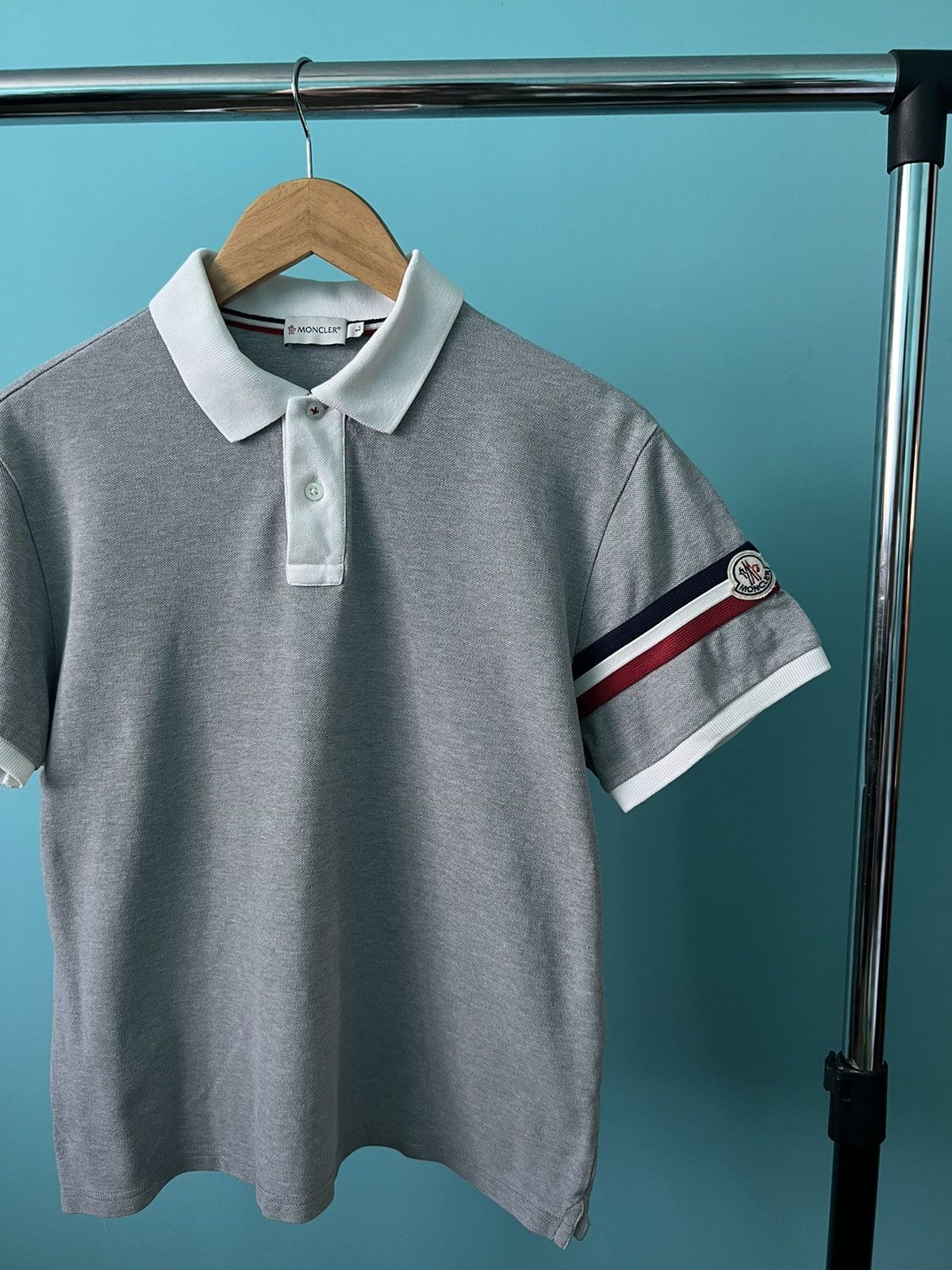 Moncler Moncler Polo T Shirt Logo Vintage Size US L / EU 52-54 / 3 - 3 Thumbnail