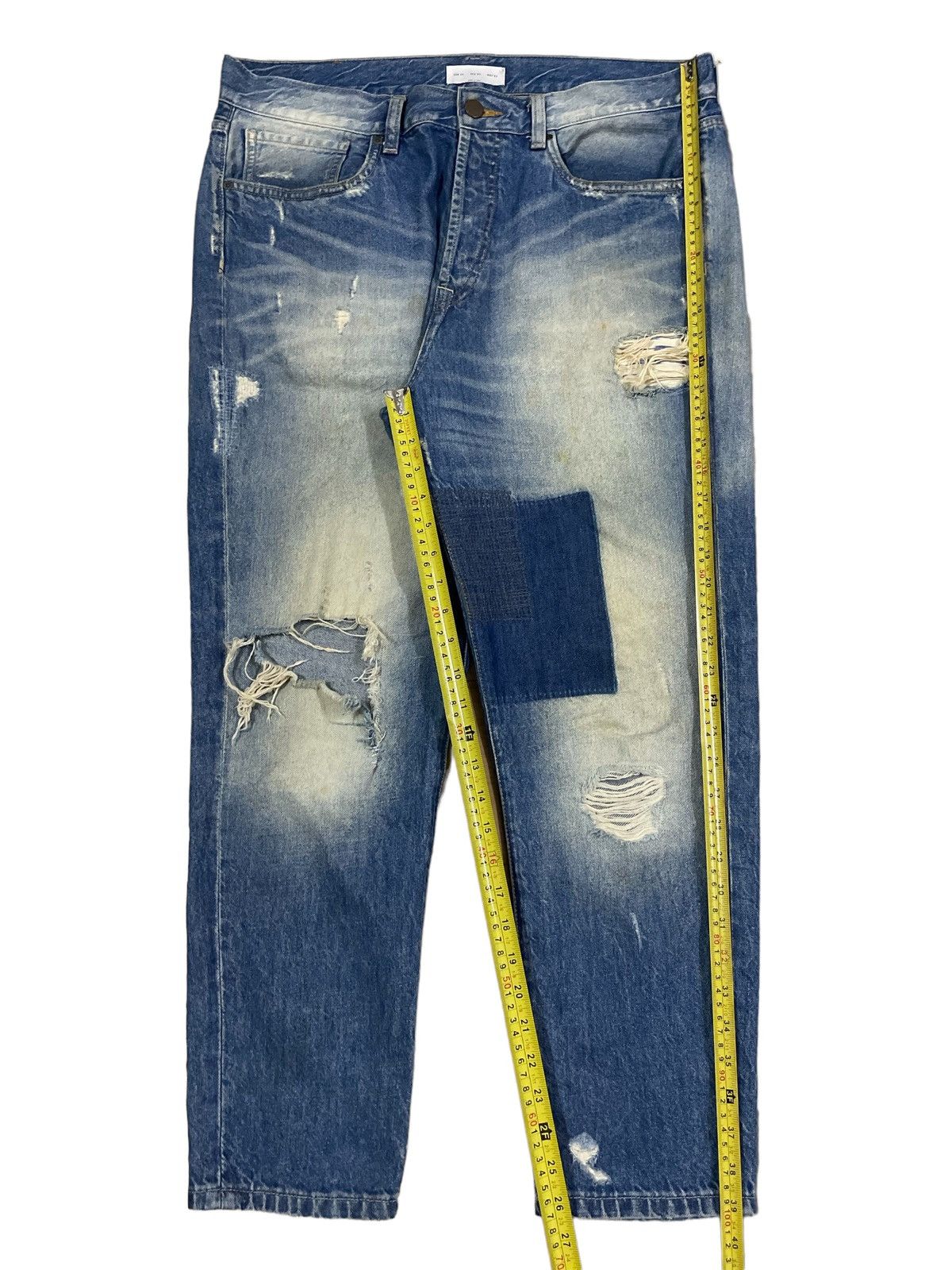 Kapital Vintage Japanese Brand Crazy Denim Wash Boro Tapered Jeans Size US 36 / EU 52 - 12 Thumbnail