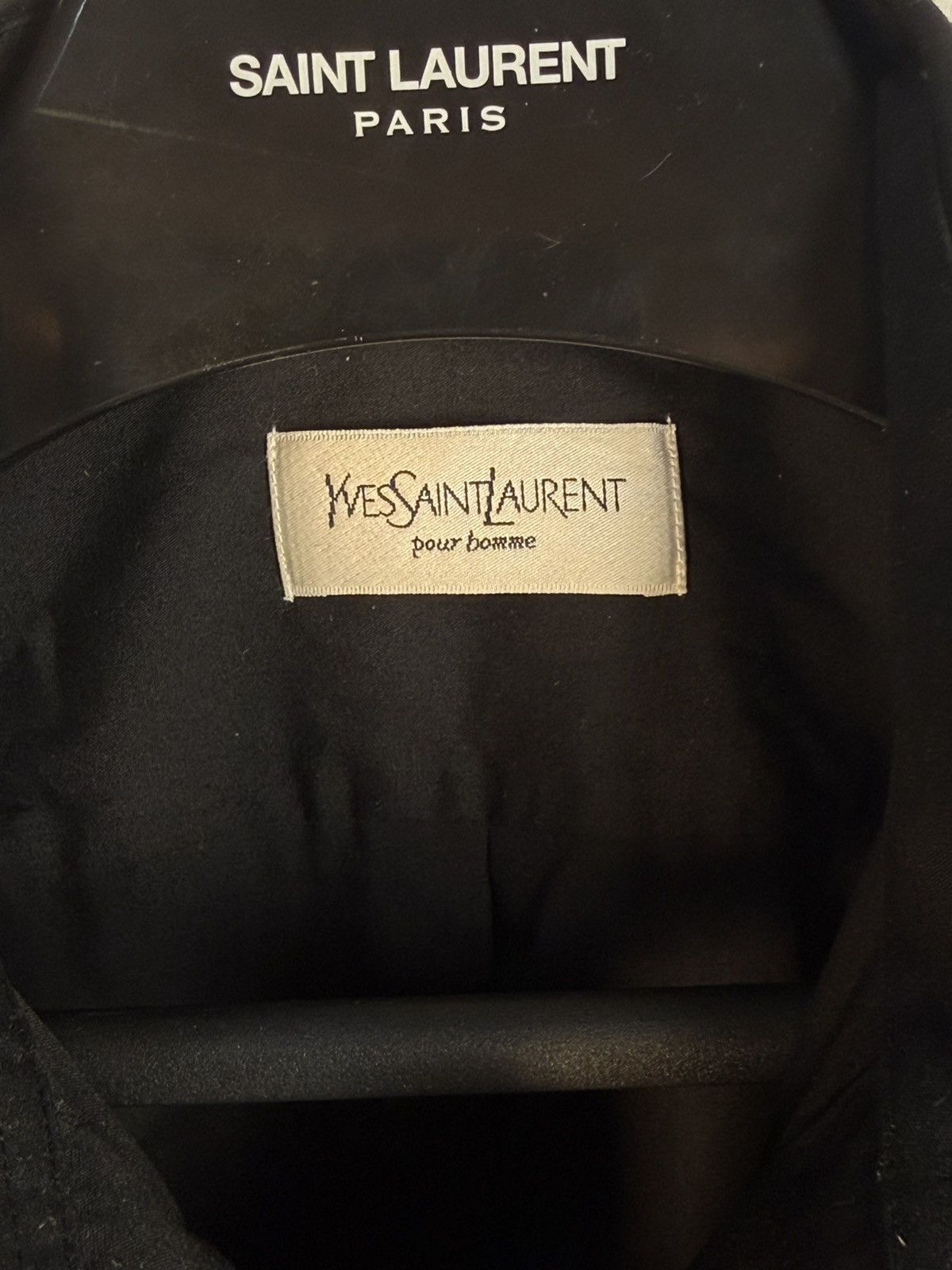 Yves Saint Laurent Black YSL Shirt Short Sleeve Button Up Collar Vintage y2k Size US M / EU 48-50 / 2 - 6 Thumbnail