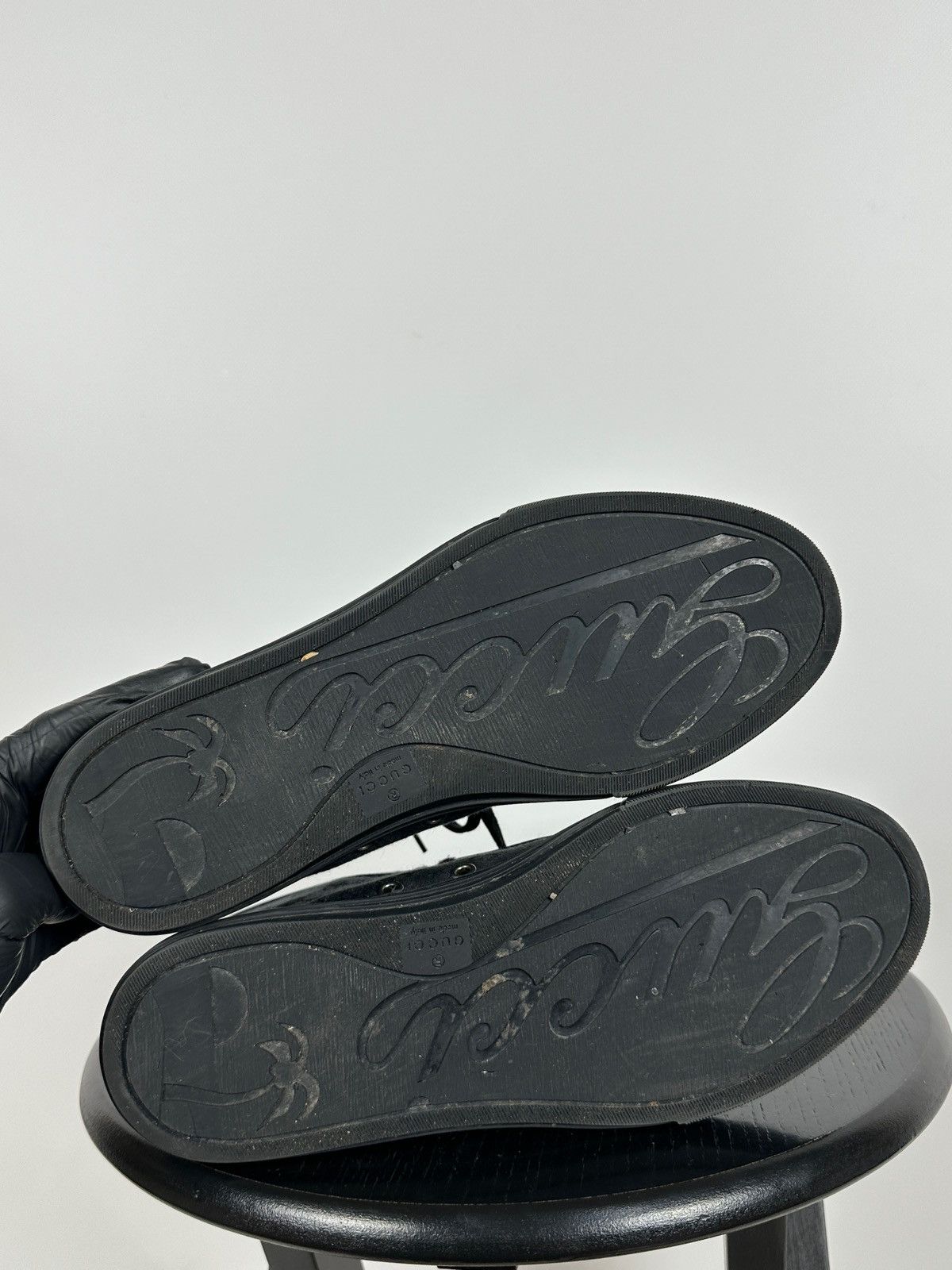 Gucci Gucci 426188 GG Leather/Canvas Monogram High Top Sneaker Size US 5.5 / EU 38 - 21 Thumbnail