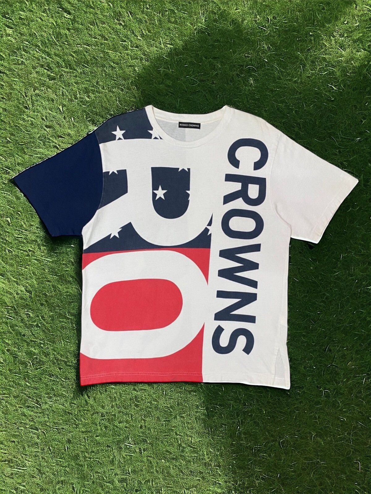 image of Art x Hysteric Glamour Rodeo Crown Tee Shirt Print America Flag For King Castle in White (Size Medi